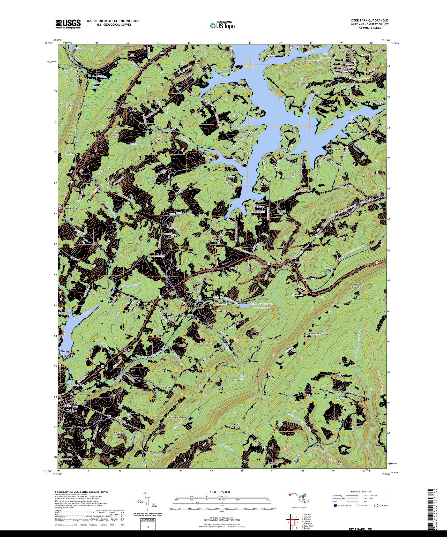 US TOPO 7.5-MINUTE MAP FOR DEER PARK, MD