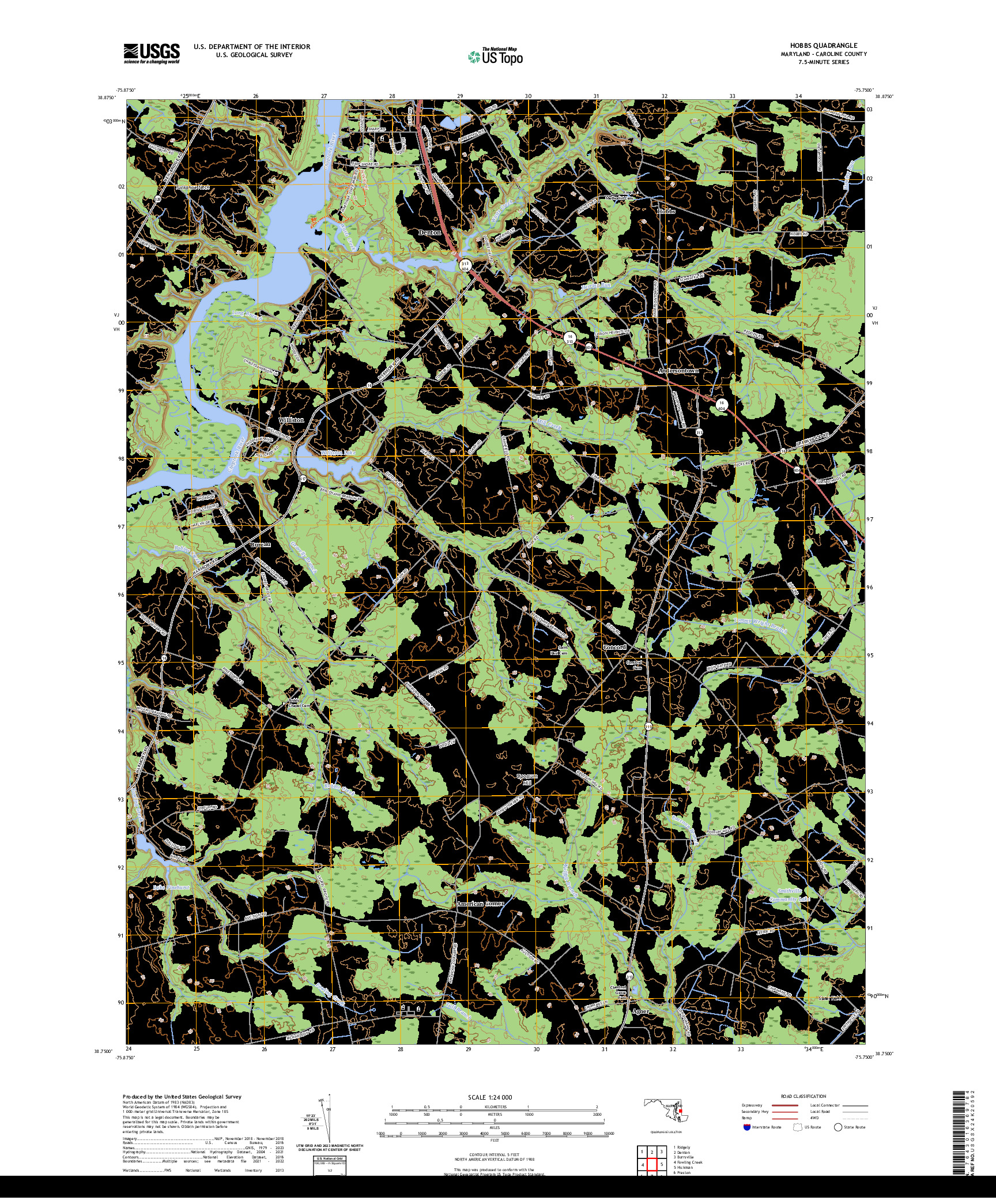 US TOPO 7.5-MINUTE MAP FOR HOBBS, MD