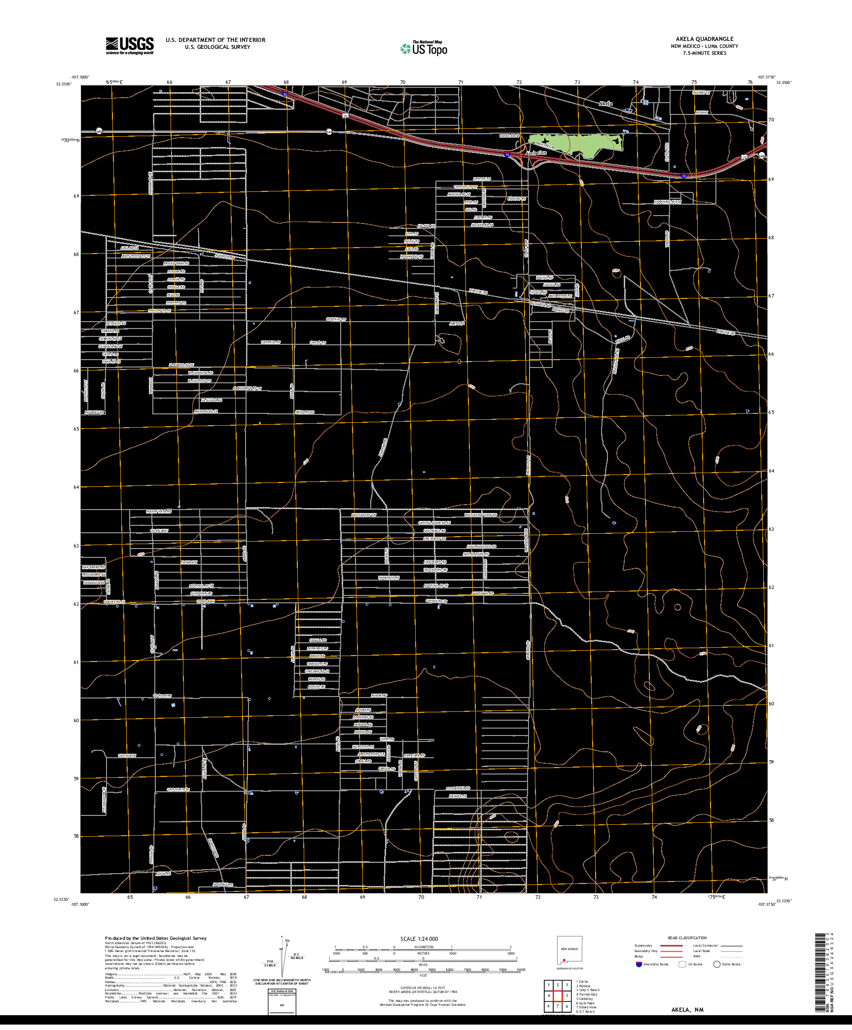 US TOPO 7.5-MINUTE MAP FOR AKELA, NM