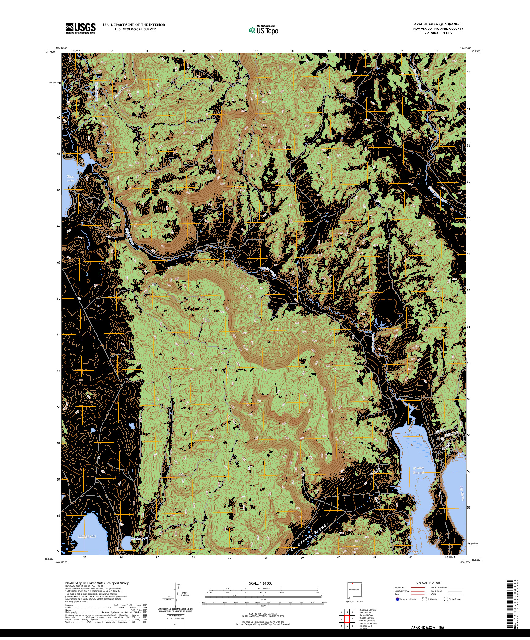US TOPO 7.5-MINUTE MAP FOR APACHE MESA, NM