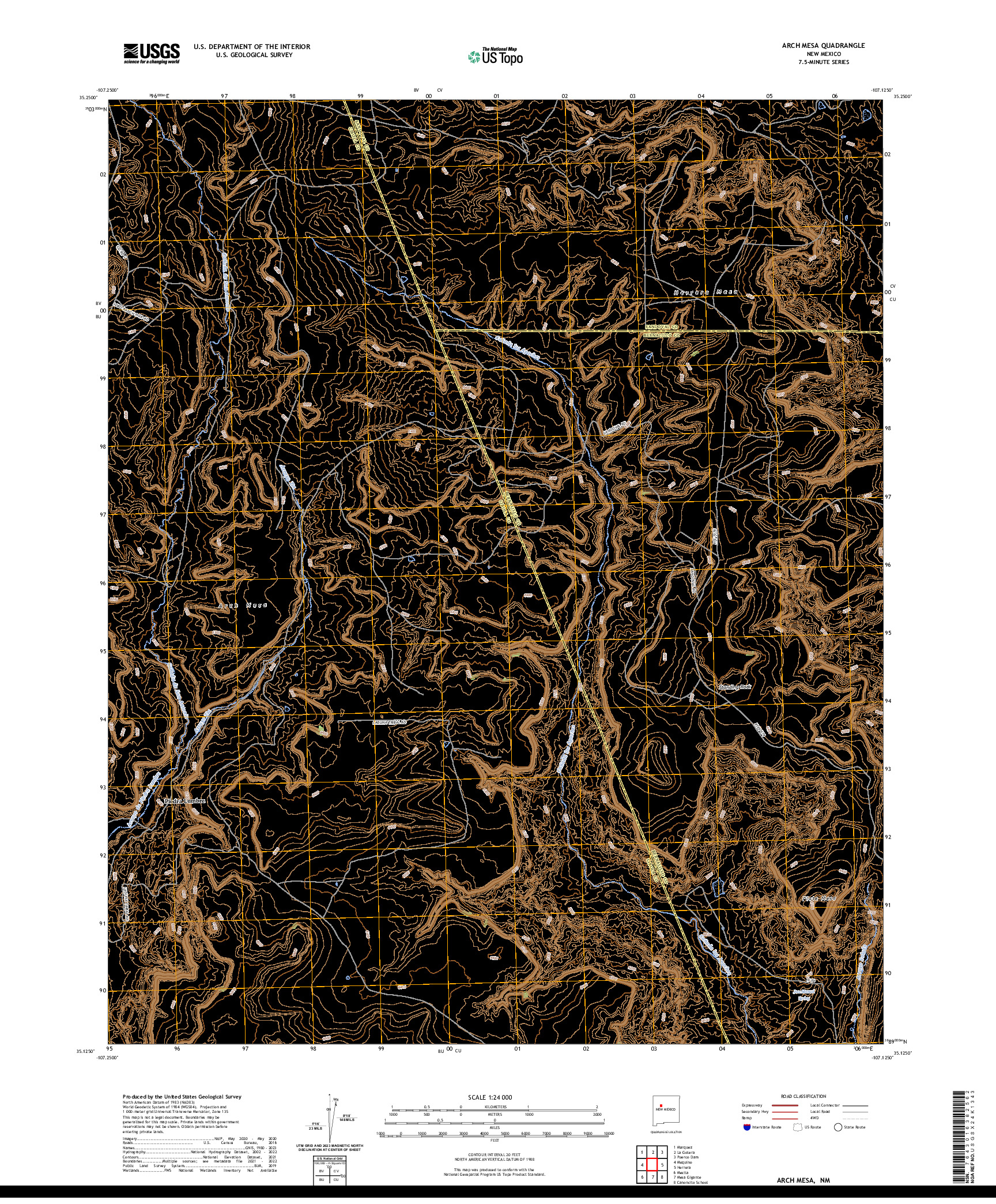 US TOPO 7.5-MINUTE MAP FOR ARCH MESA, NM