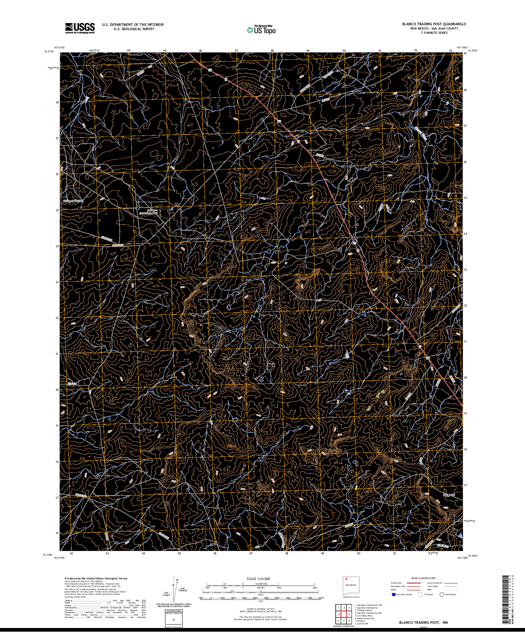 US TOPO 7.5-MINUTE MAP FOR BLANCO TRADING POST, NM