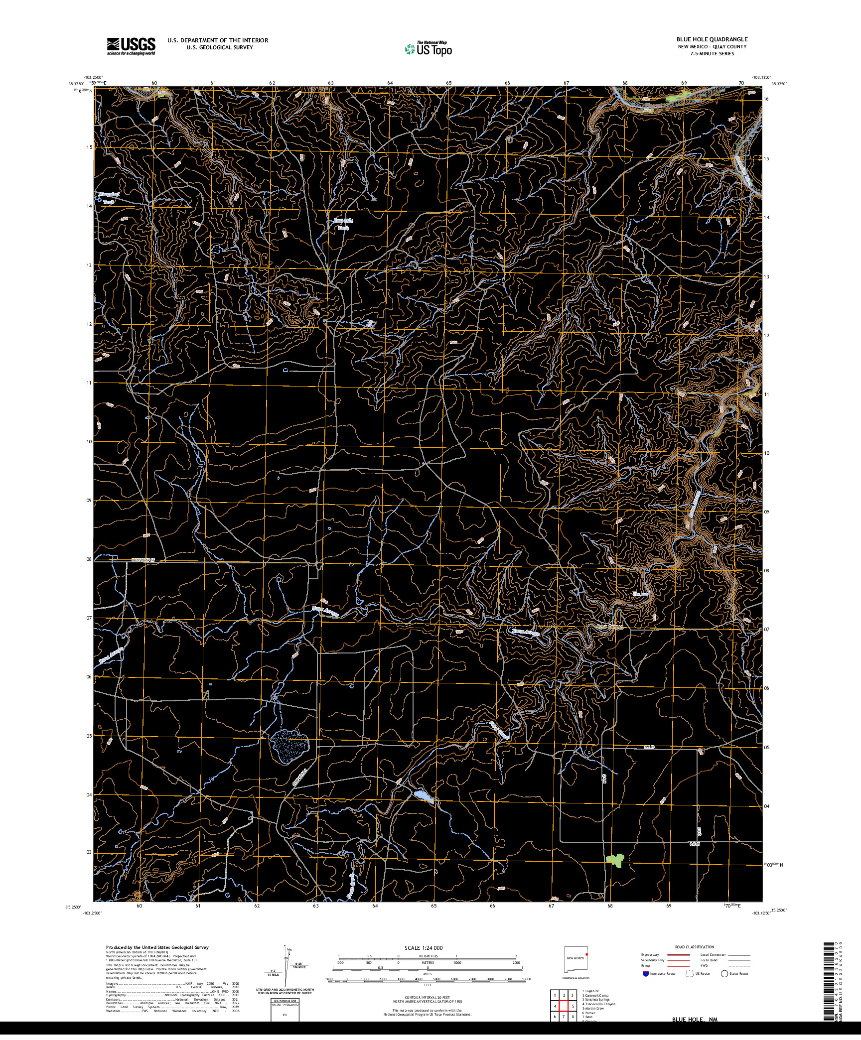 US TOPO 7.5-MINUTE MAP FOR BLUE HOLE, NM