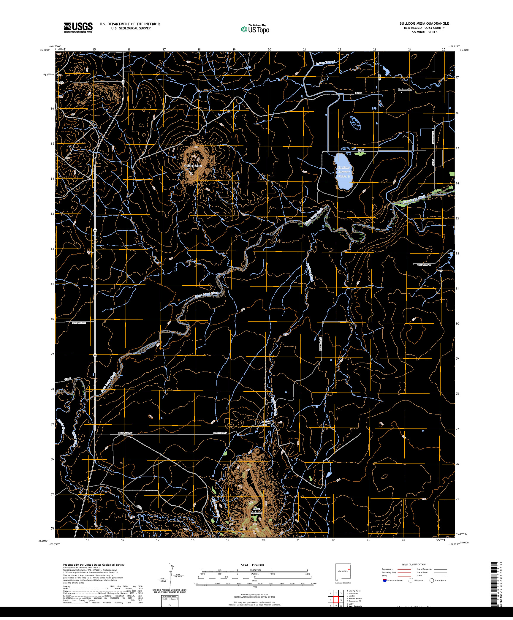 US TOPO 7.5-MINUTE MAP FOR BULLDOG MESA, NM