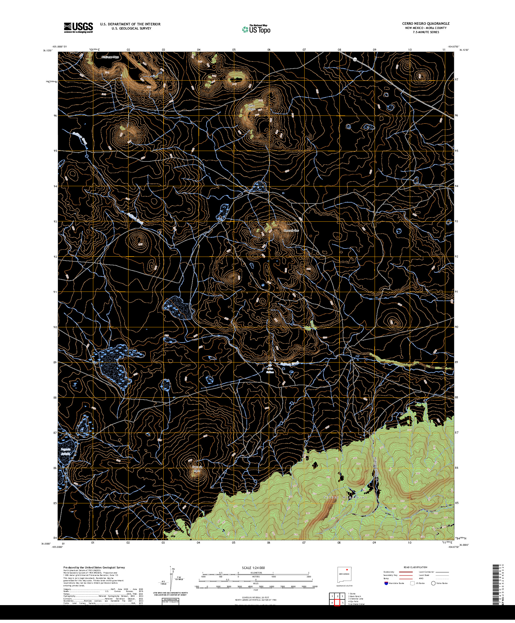 US TOPO 7.5-MINUTE MAP FOR CERRO NEGRO, NM