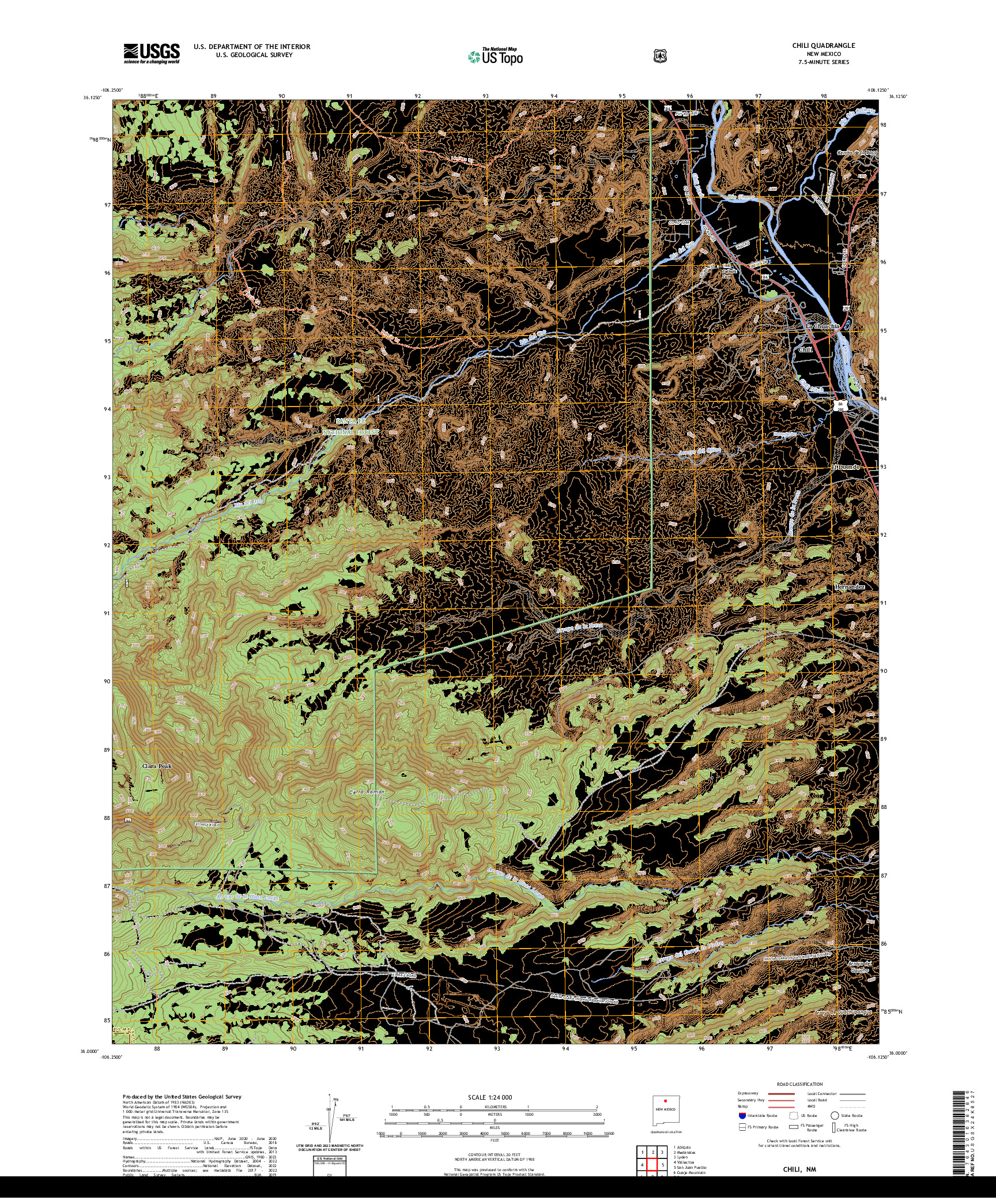 US TOPO 7.5-MINUTE MAP FOR CHILI, NM