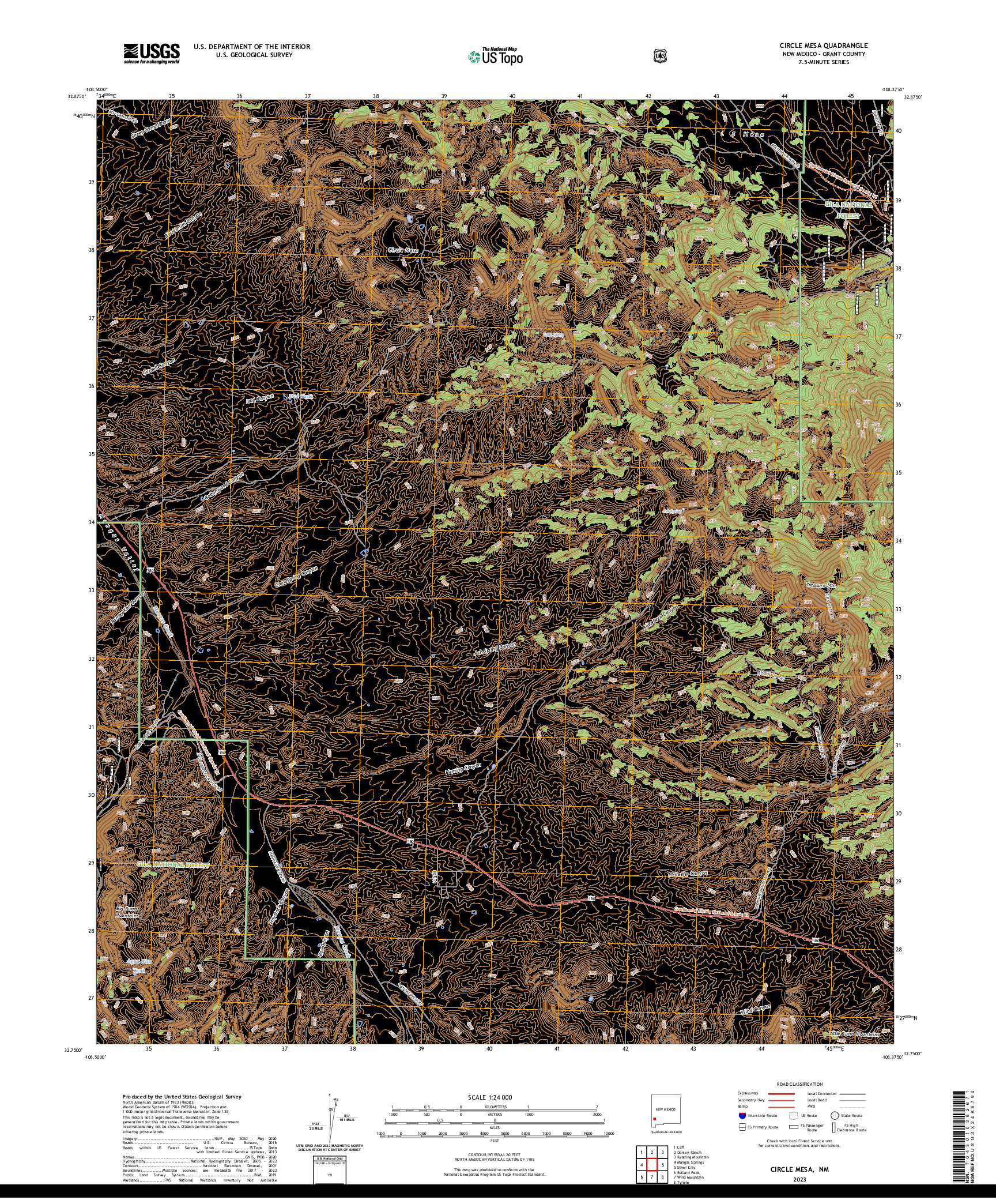 US TOPO 7.5-MINUTE MAP FOR CIRCLE MESA, NM