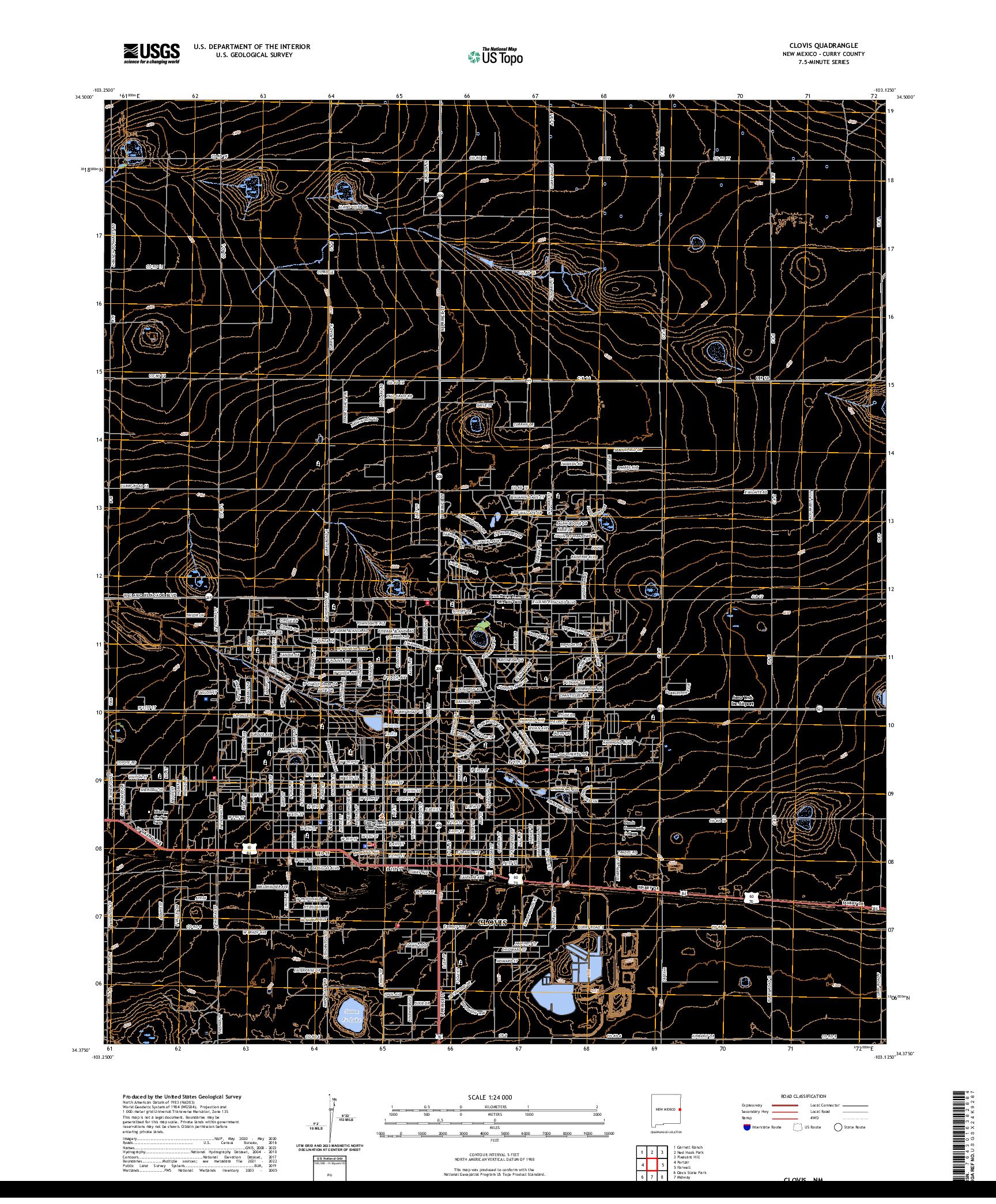US TOPO 7.5-MINUTE MAP FOR CLOVIS, NM