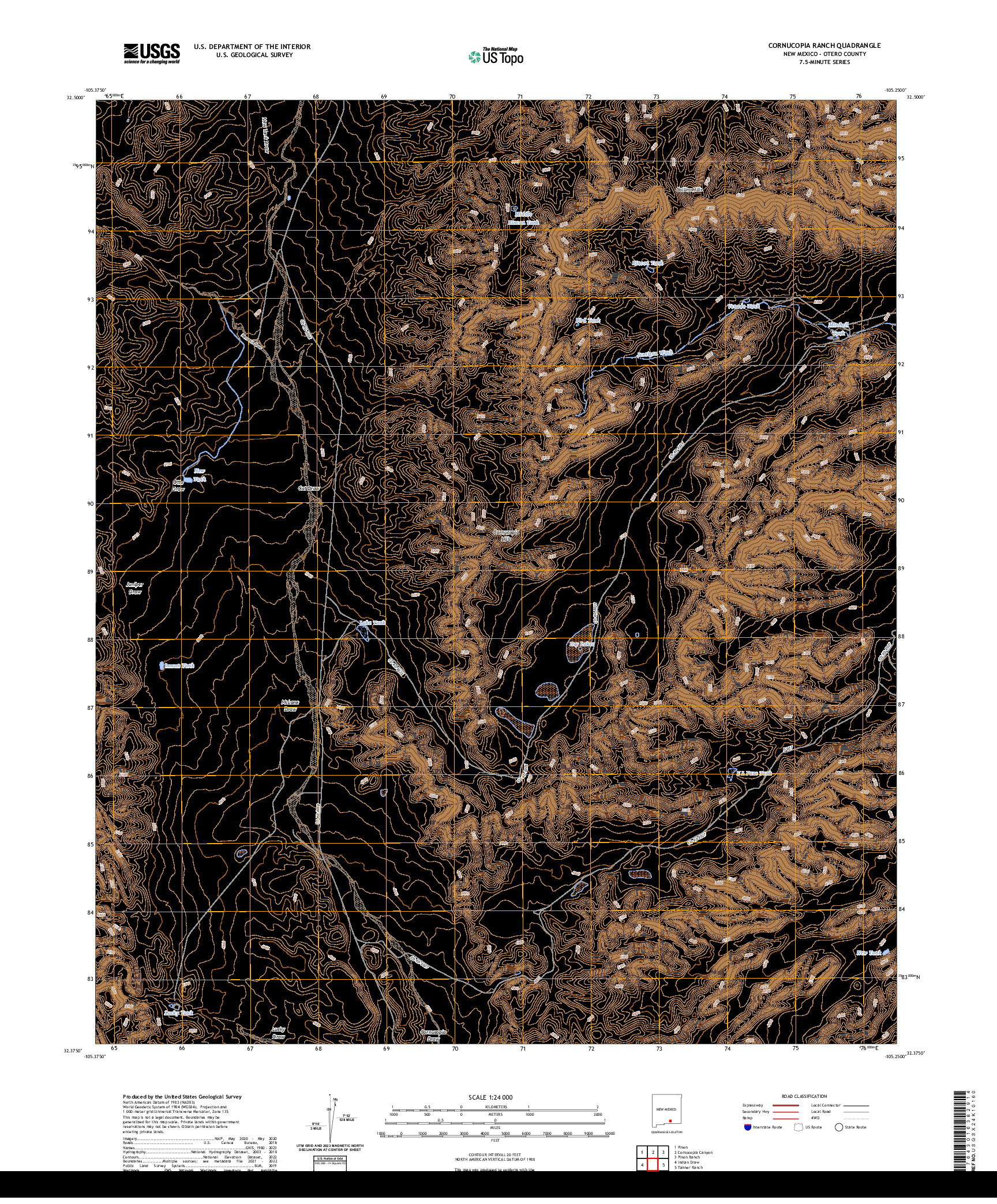 US TOPO 7.5-MINUTE MAP FOR CORNUCOPIA RANCH, NM