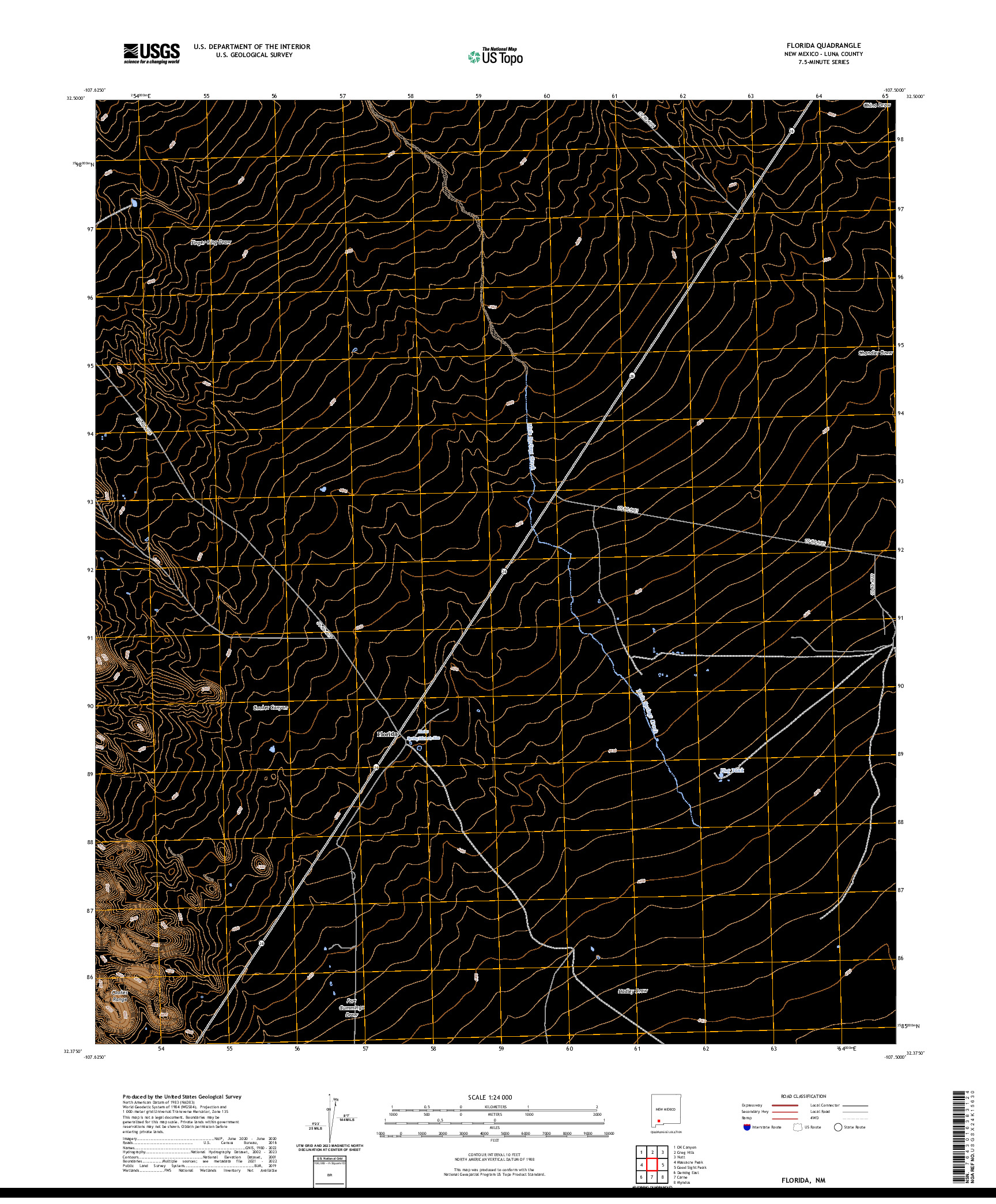 US TOPO 7.5-MINUTE MAP FOR FLORIDA, NM