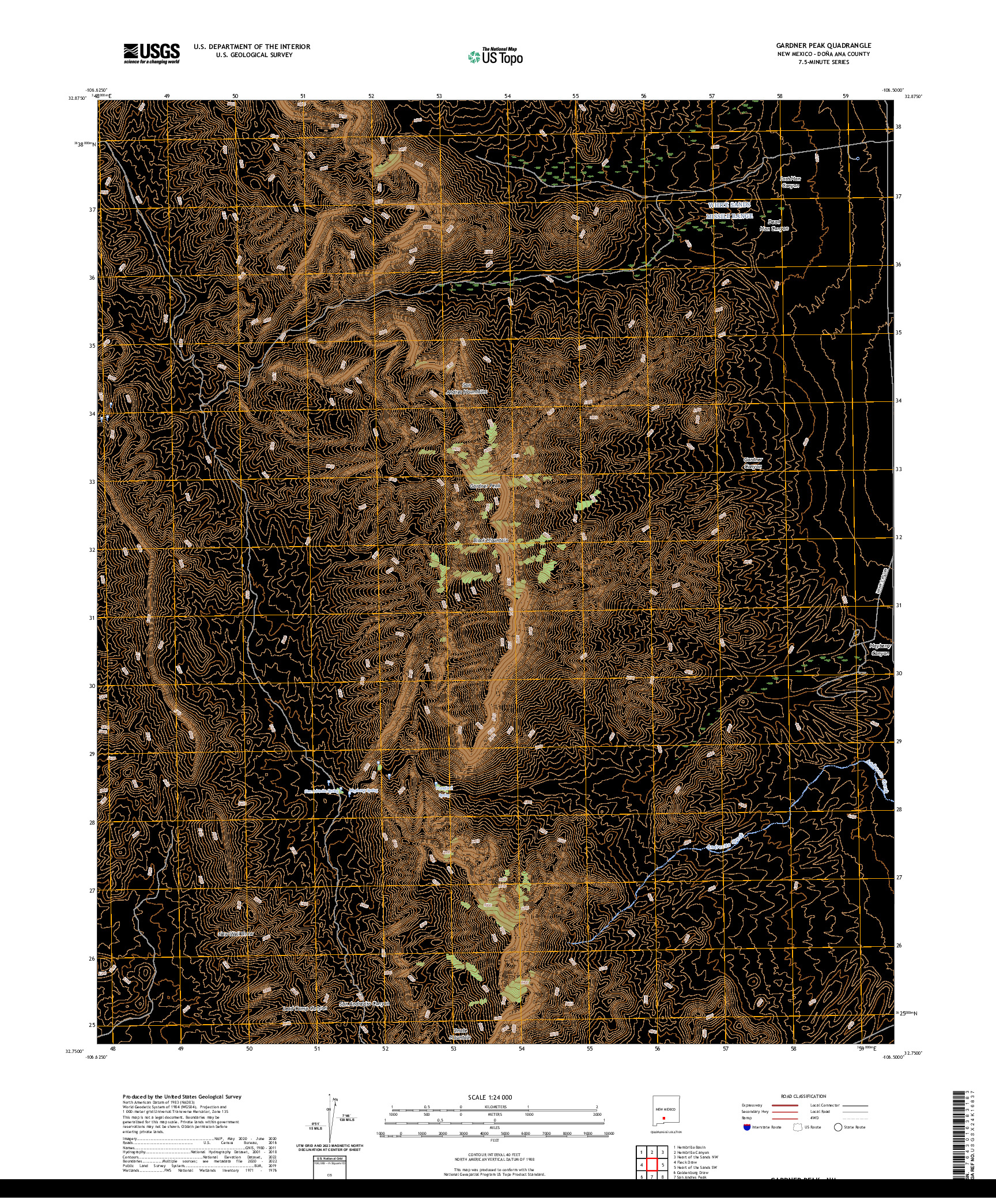 US TOPO 7.5-MINUTE MAP FOR GARDNER PEAK, NM