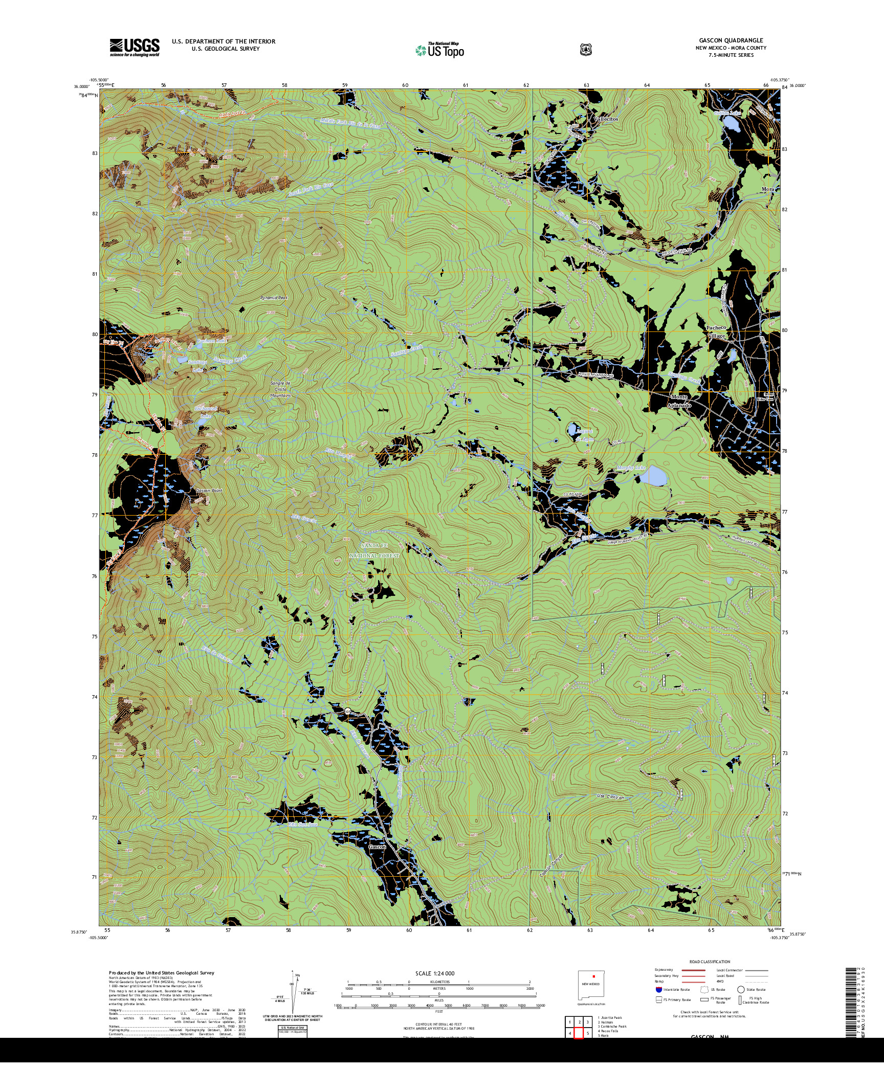 US TOPO 7.5-MINUTE MAP FOR GASCON, NM