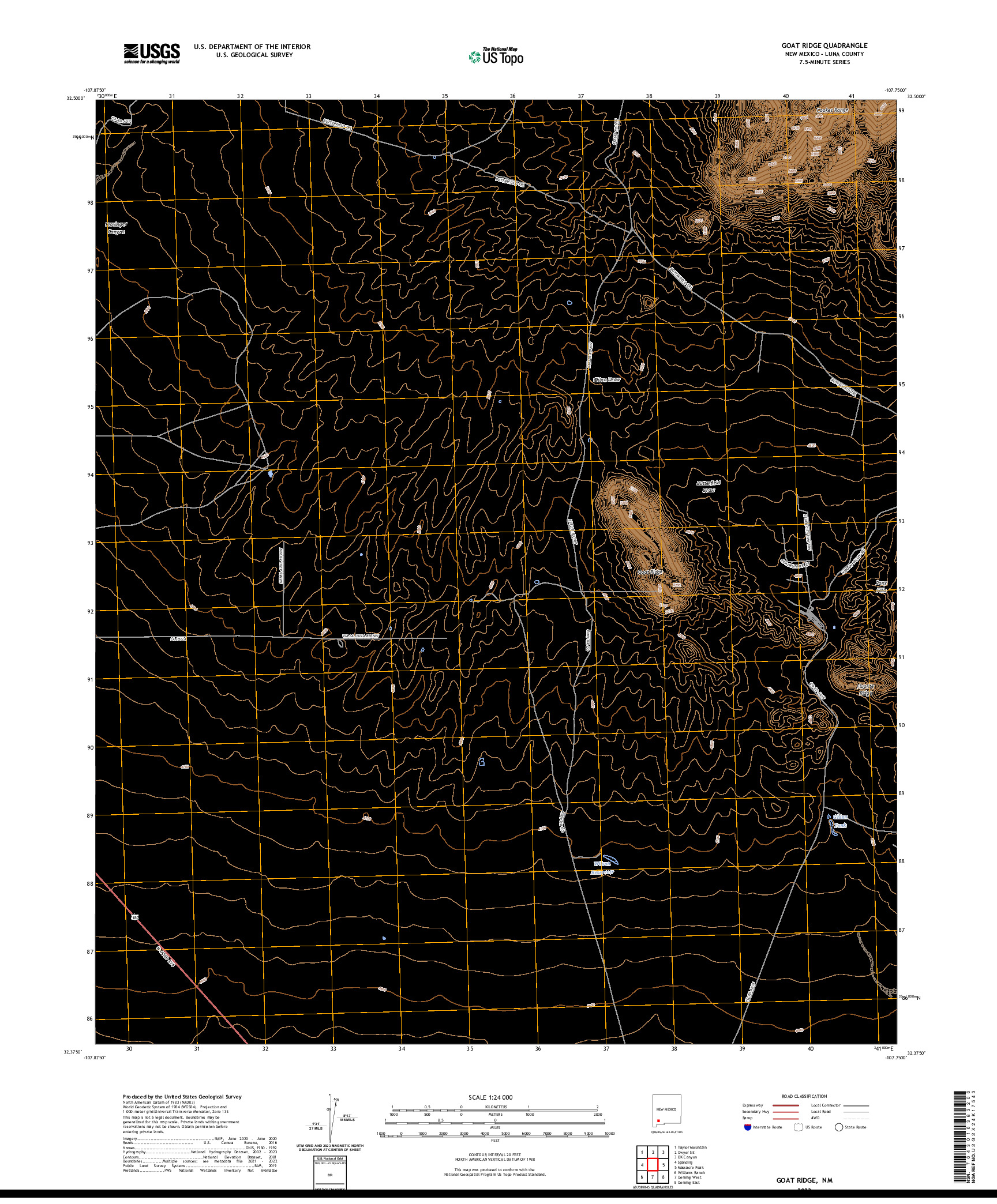 US TOPO 7.5-MINUTE MAP FOR GOAT RIDGE, NM