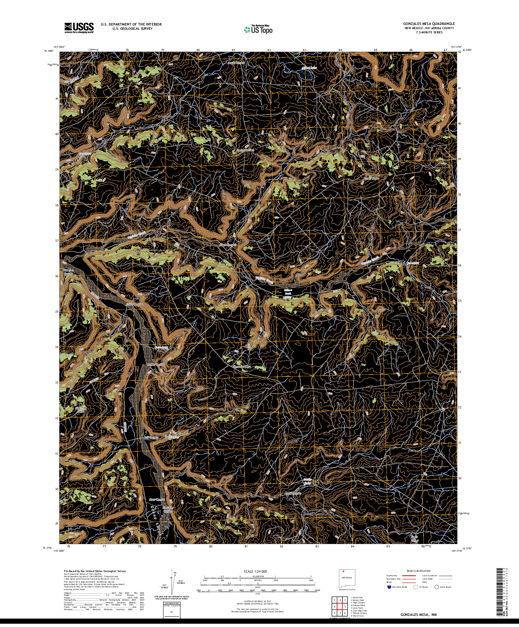 US TOPO 7.5-MINUTE MAP FOR GONZALES MESA, NM