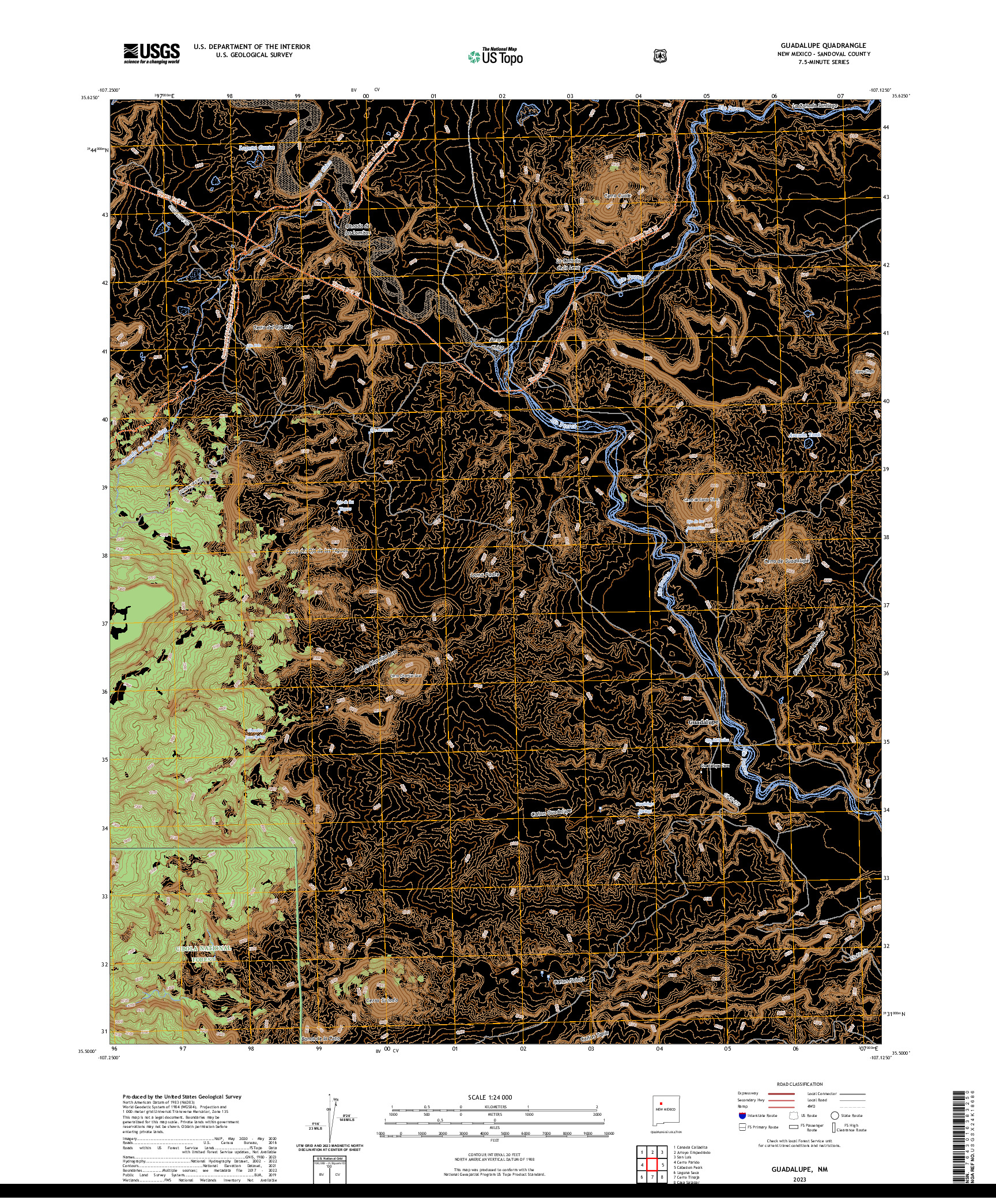 US TOPO 7.5-MINUTE MAP FOR GUADALUPE, NM
