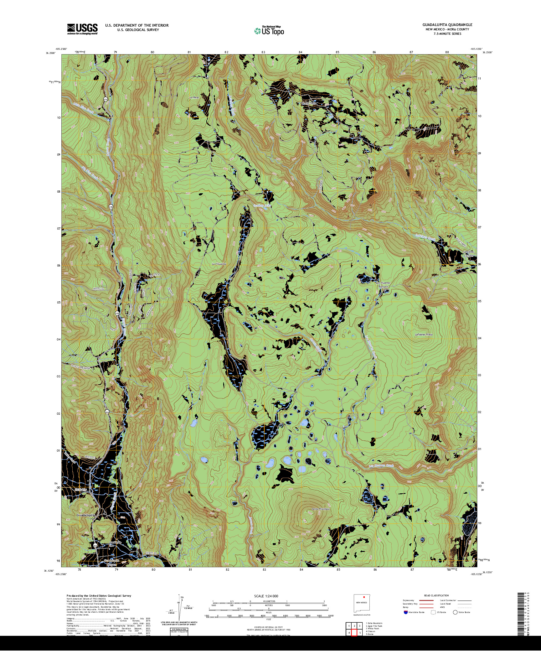 US TOPO 7.5-MINUTE MAP FOR GUADALUPITA, NM