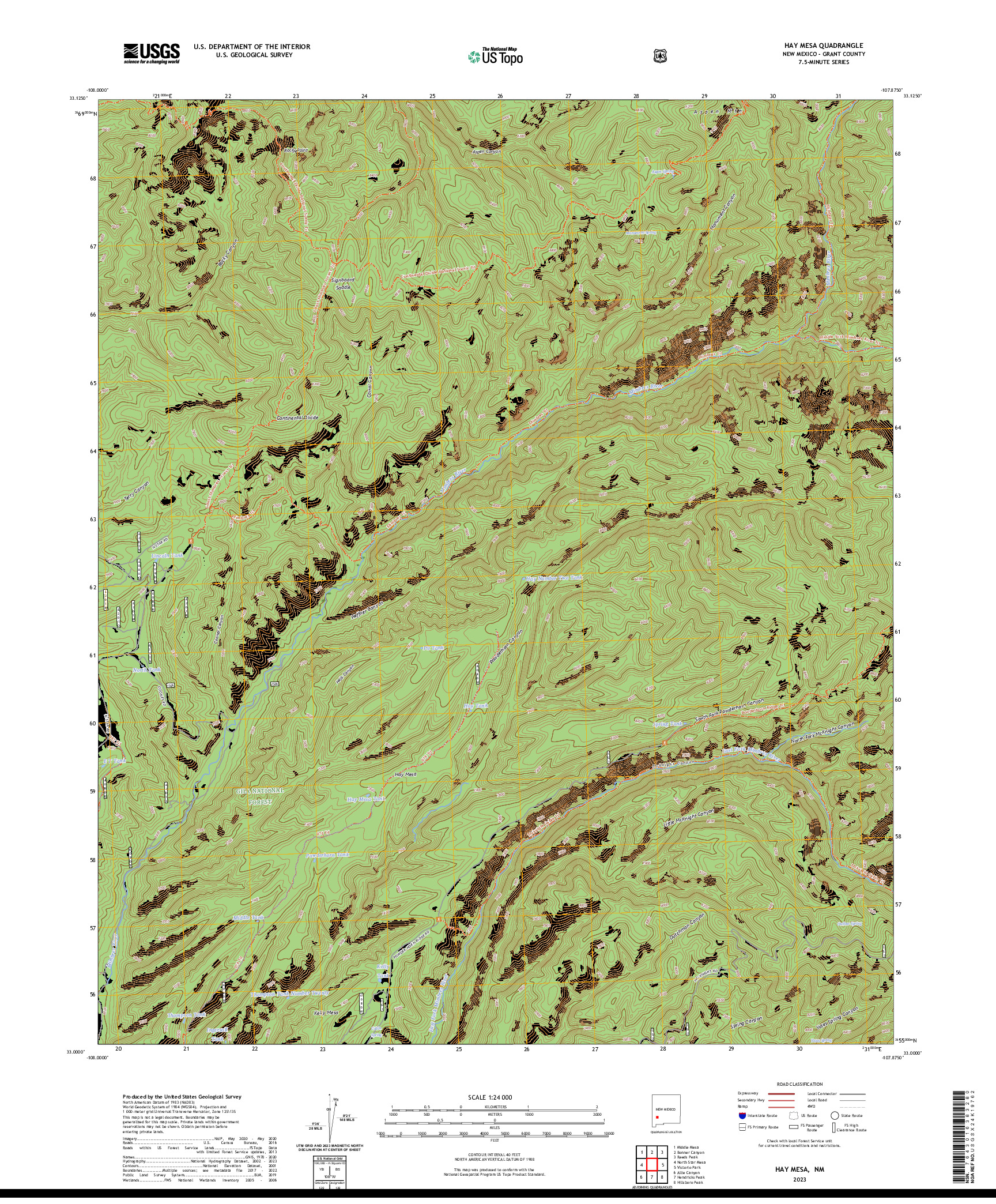 US TOPO 7.5-MINUTE MAP FOR HAY MESA, NM