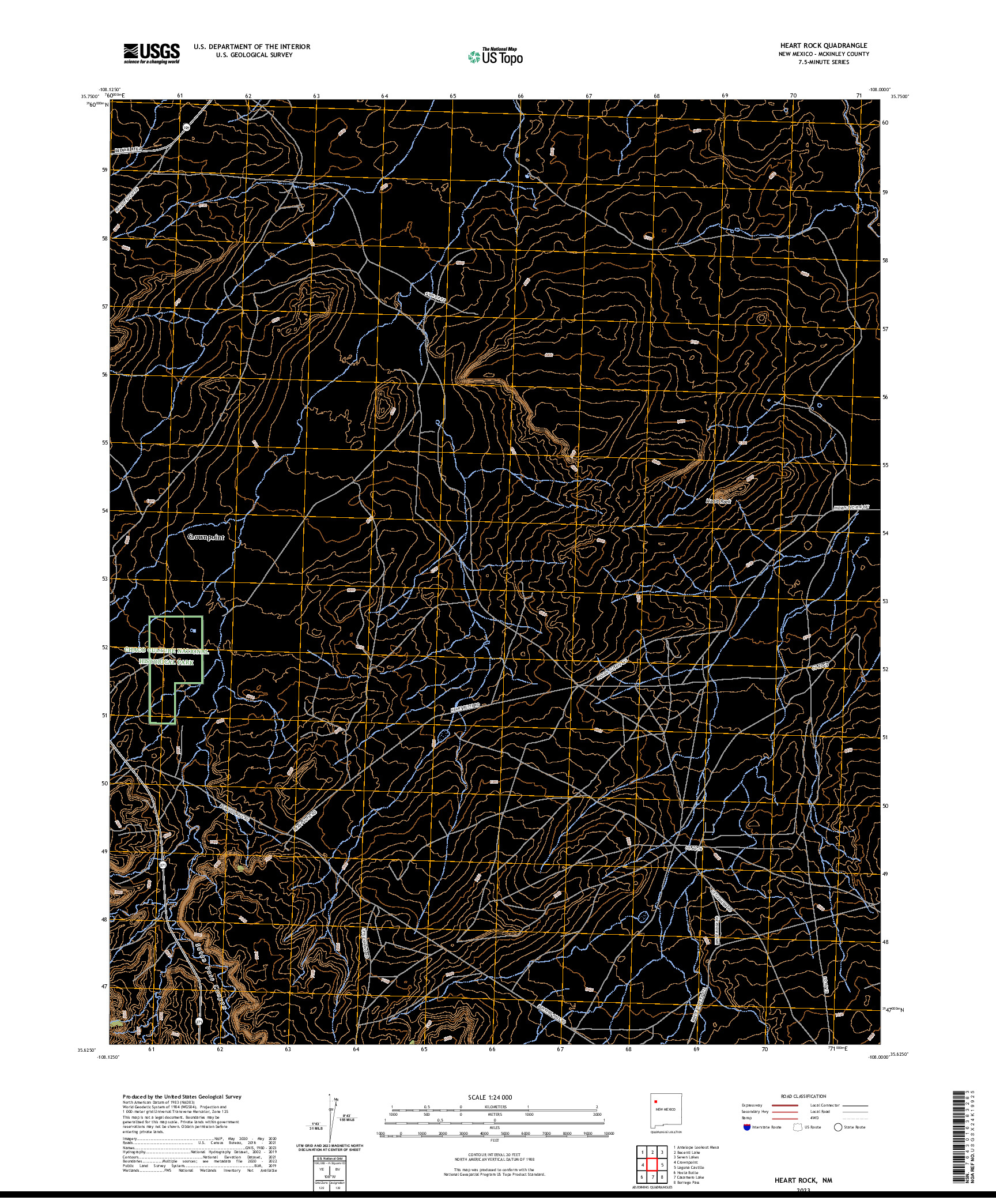 US TOPO 7.5-MINUTE MAP FOR HEART ROCK, NM