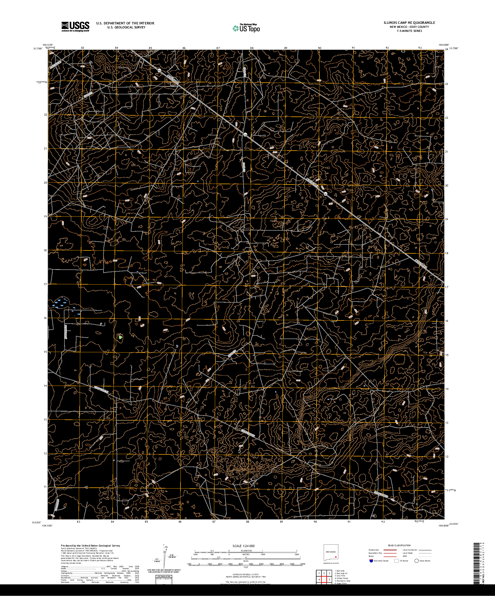 US TOPO 7.5-MINUTE MAP FOR ILLINOIS CAMP NE, NM