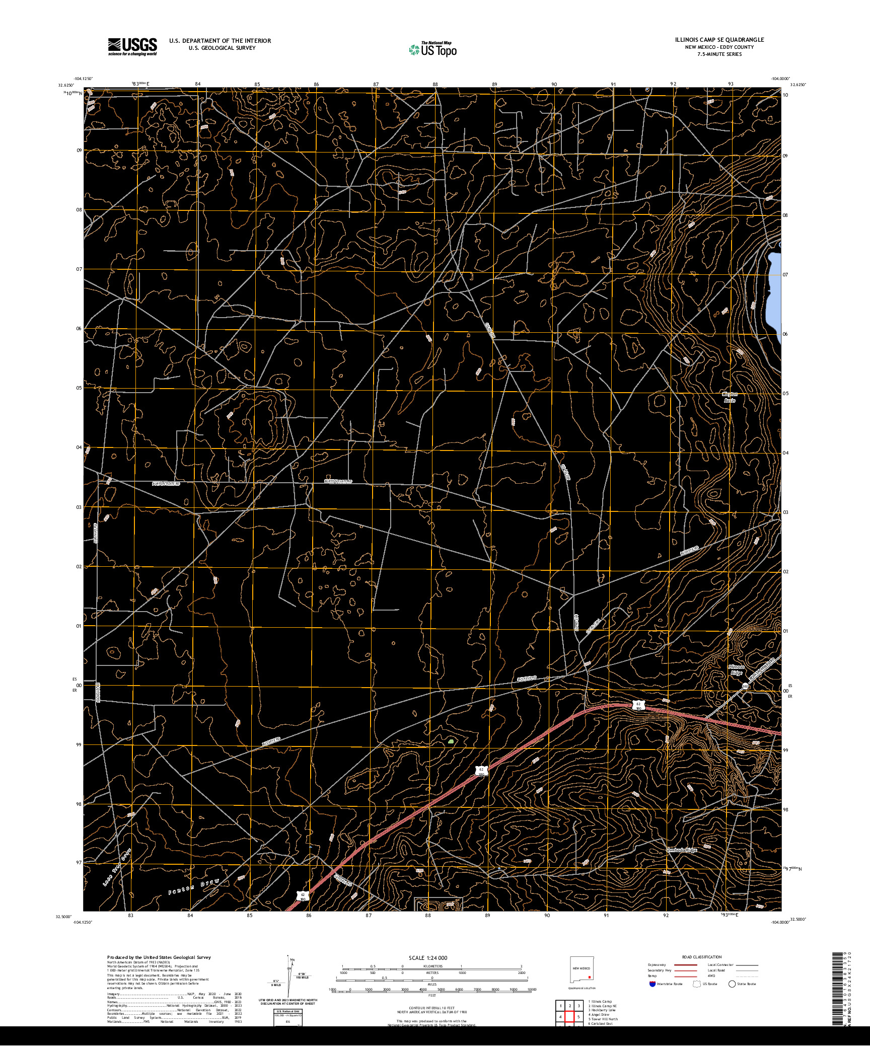 US TOPO 7.5-MINUTE MAP FOR ILLINOIS CAMP SE, NM