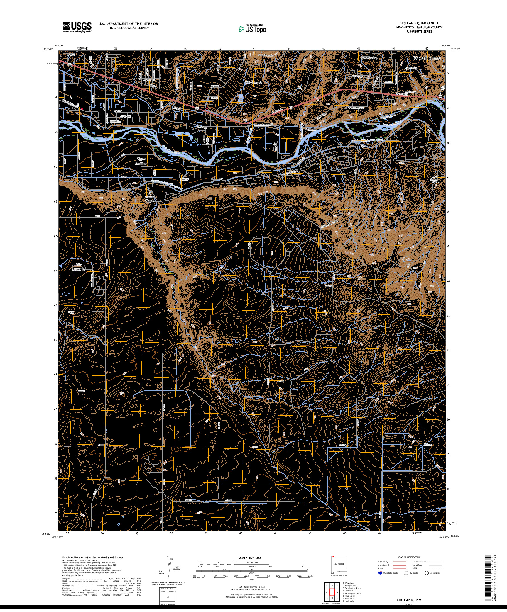 US TOPO 7.5-MINUTE MAP FOR KIRTLAND, NM