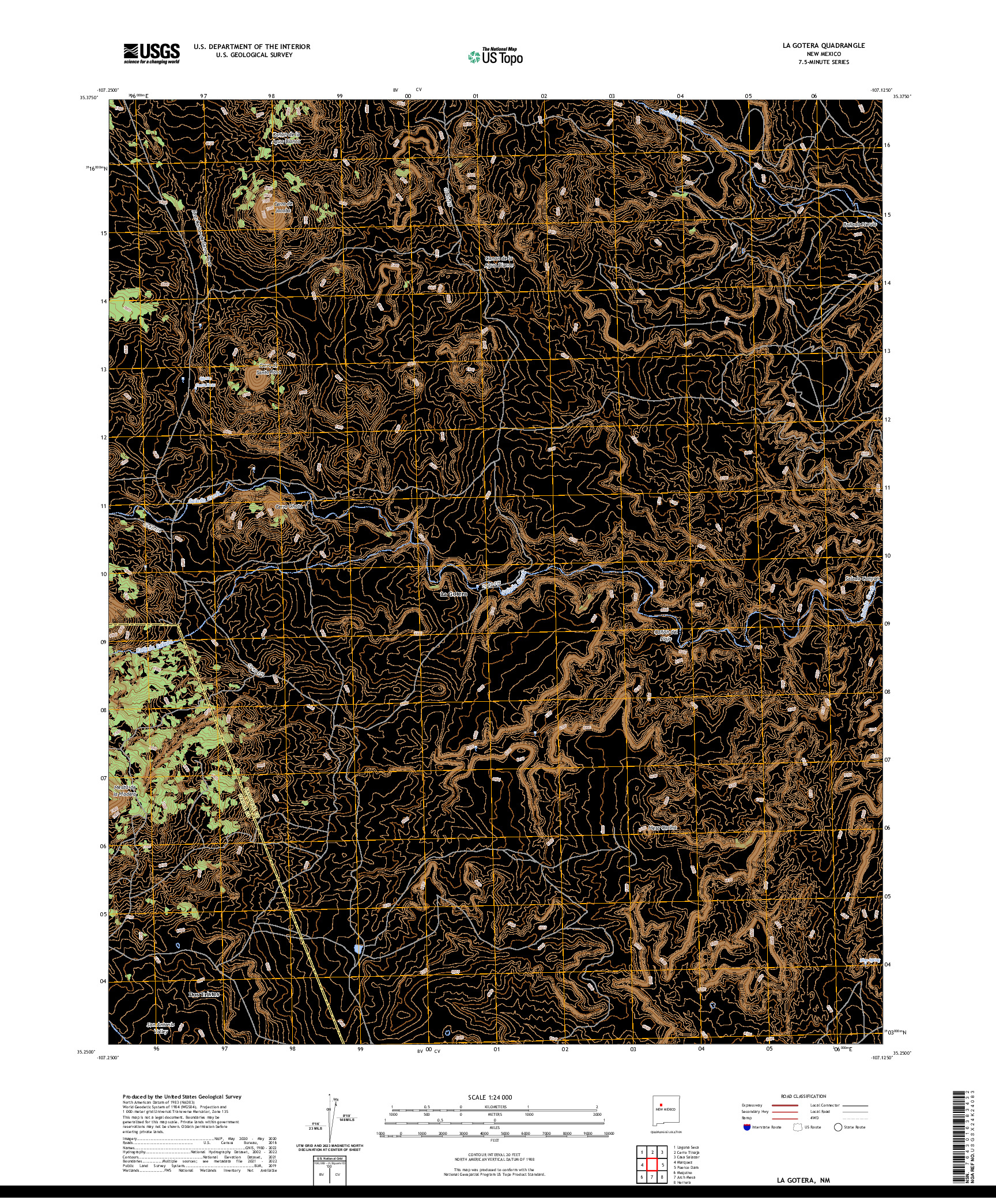 US TOPO 7.5-MINUTE MAP FOR LA GOTERA, NM