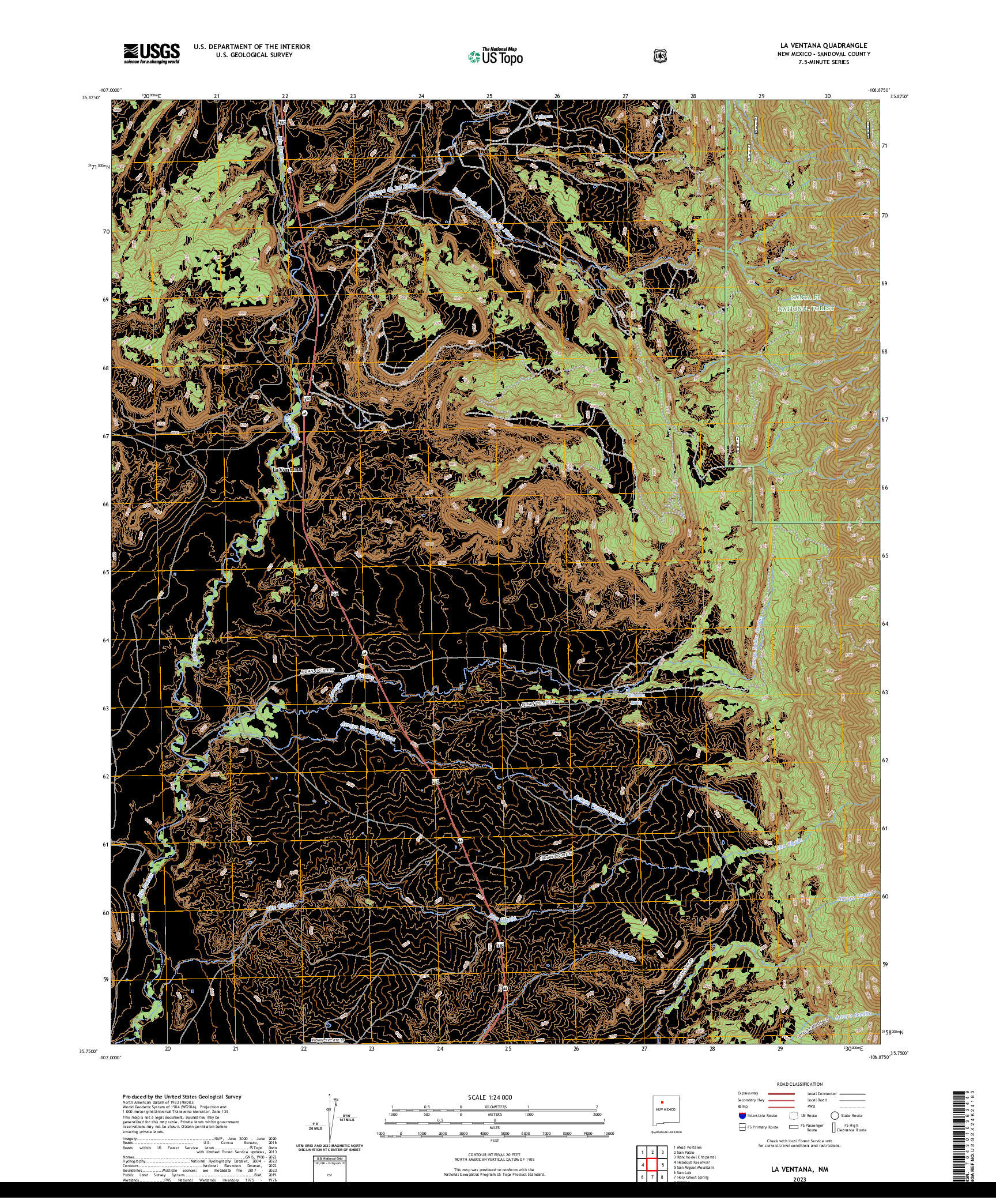 US TOPO 7.5-MINUTE MAP FOR LA VENTANA, NM
