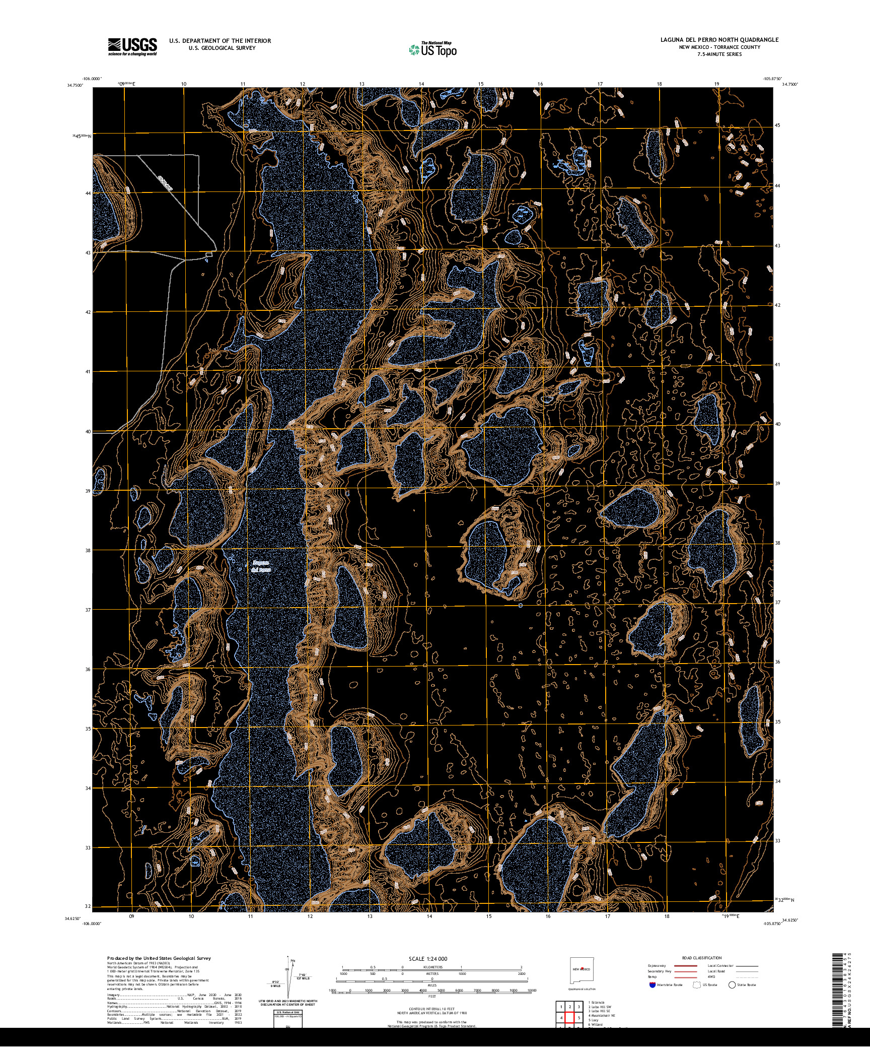 US TOPO 7.5-MINUTE MAP FOR LAGUNA DEL PERRO NORTH, NM