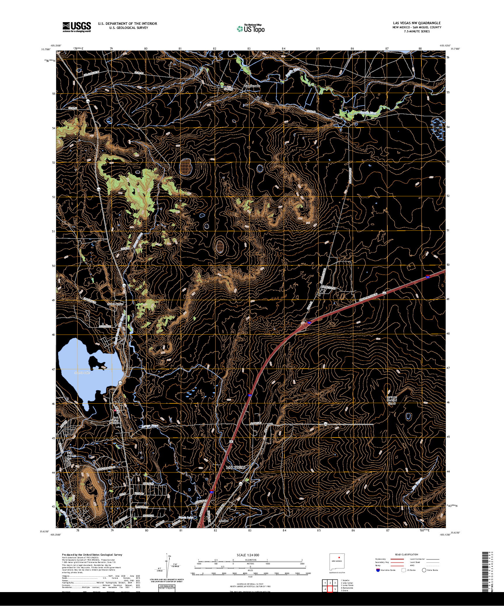 US TOPO 7.5-MINUTE MAP FOR LAS VEGAS NW, NM