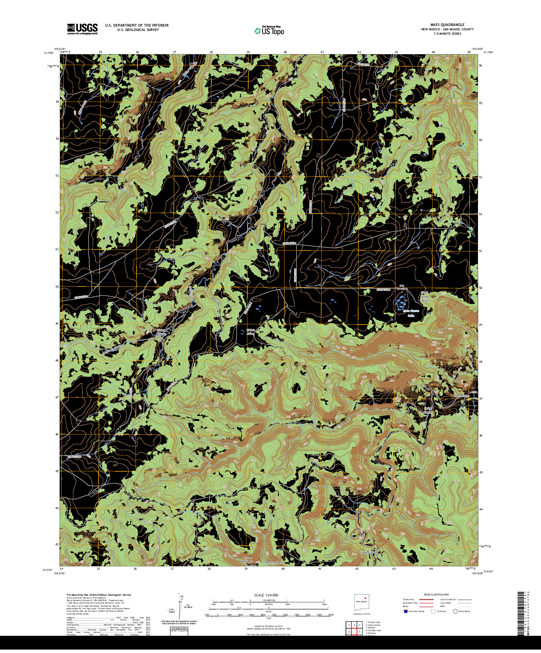 US TOPO 7.5-MINUTE MAP FOR MAES, NM