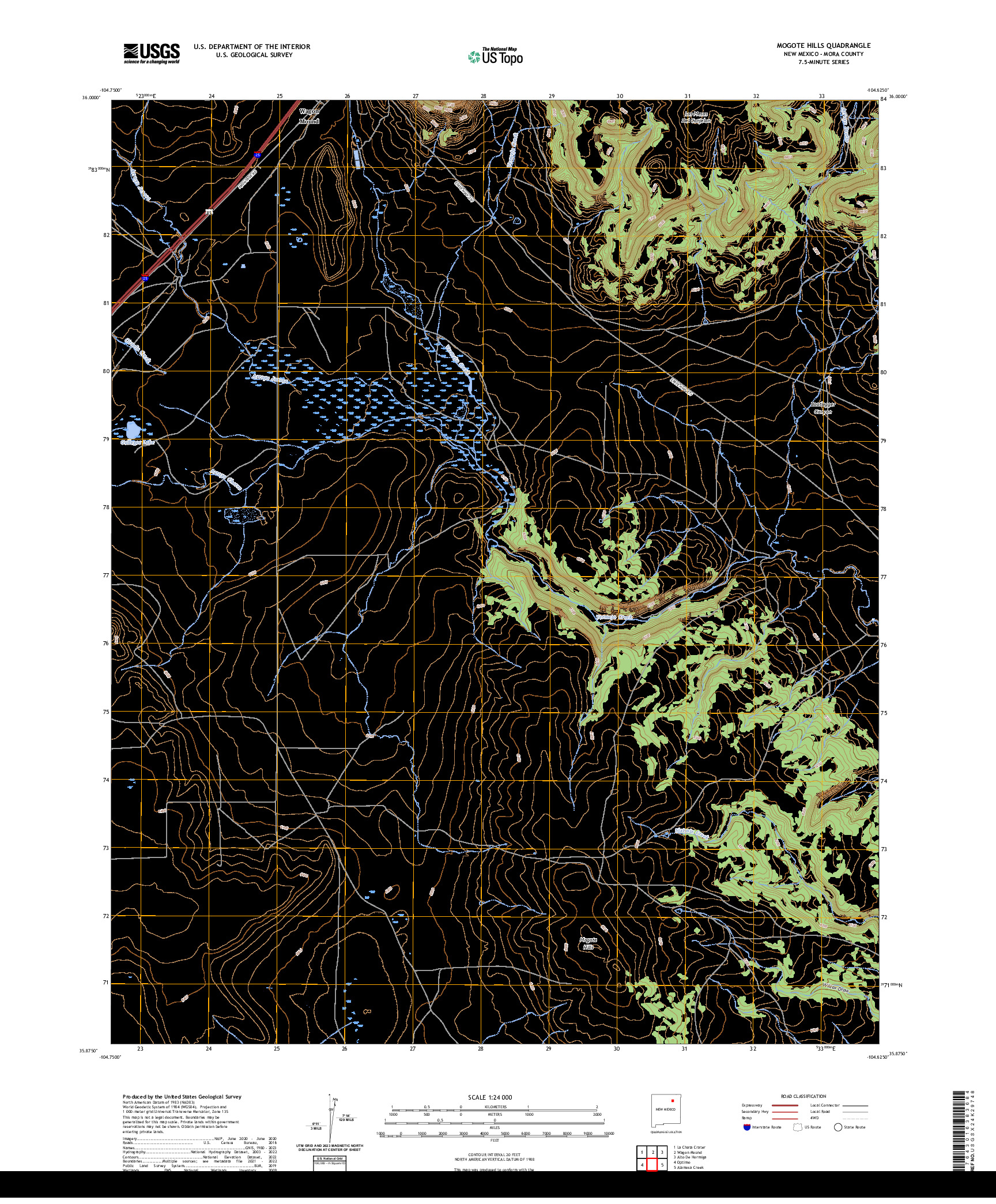 US TOPO 7.5-MINUTE MAP FOR MOGOTE HILLS, NM