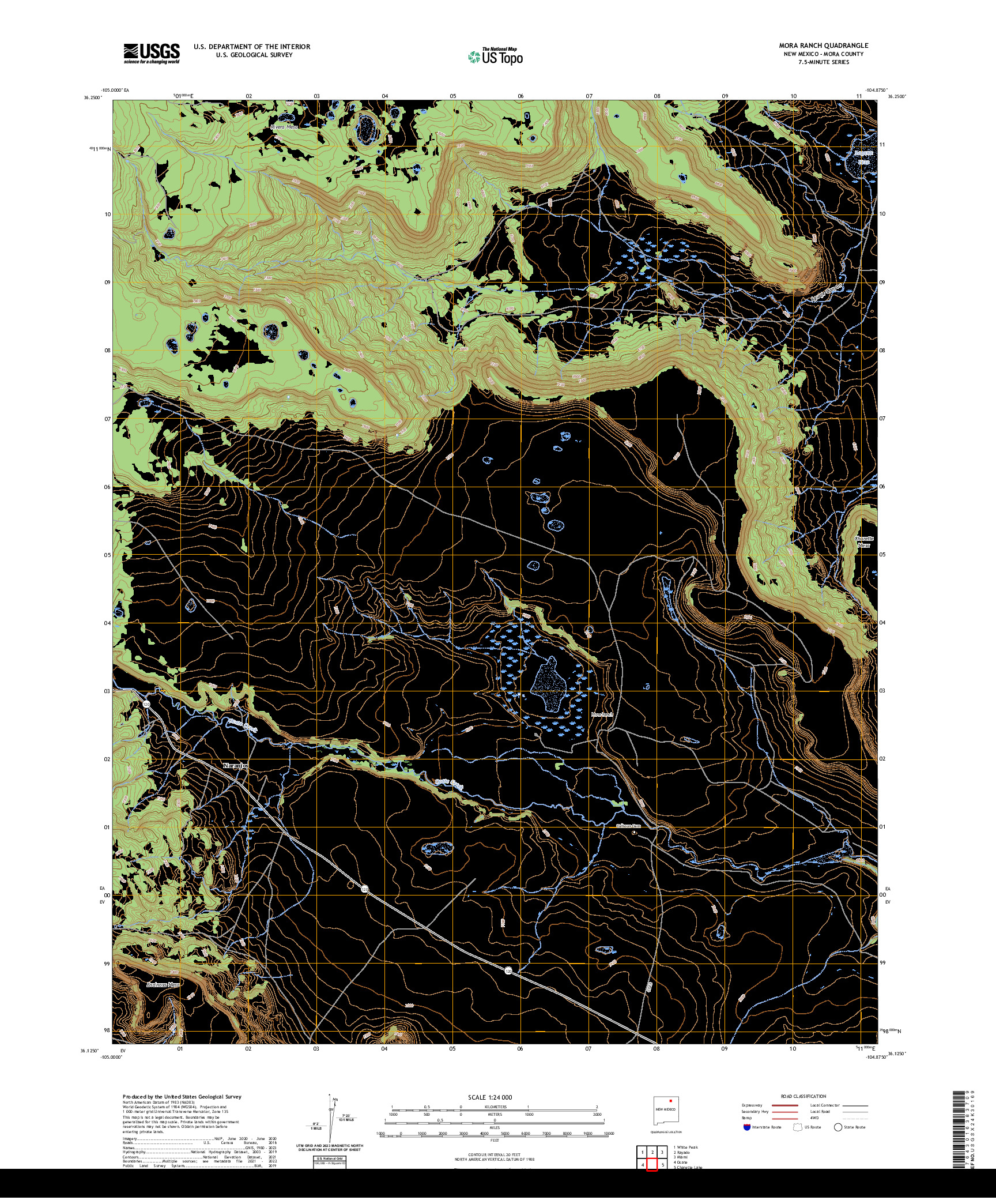 US TOPO 7.5-MINUTE MAP FOR MORA RANCH, NM