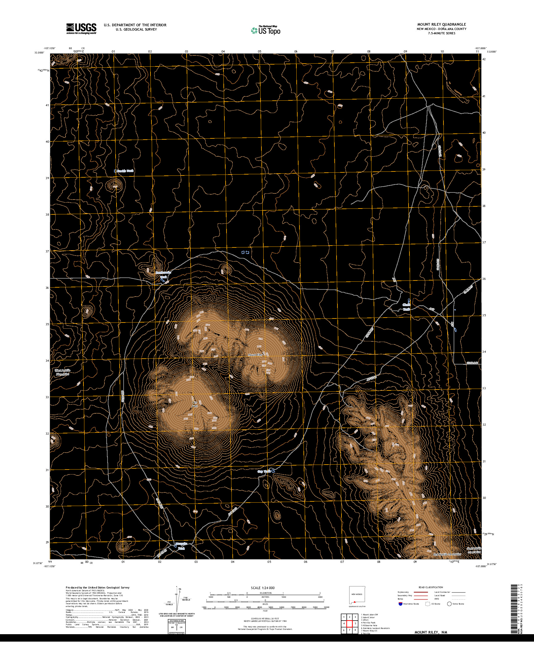 US TOPO 7.5-MINUTE MAP FOR MOUNT RILEY, NM