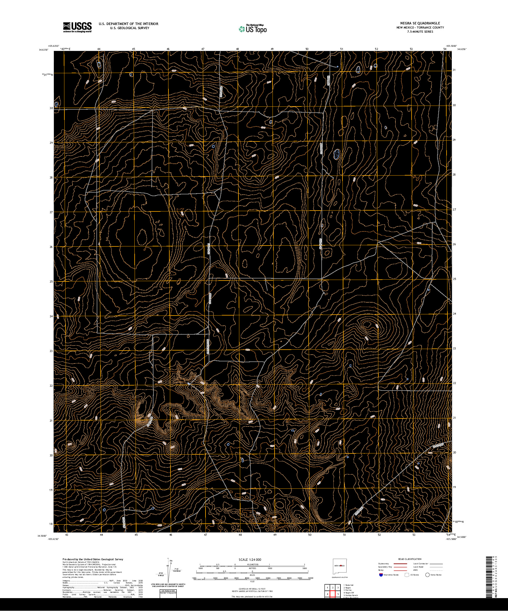 US TOPO 7.5-MINUTE MAP FOR NEGRA SE, NM
