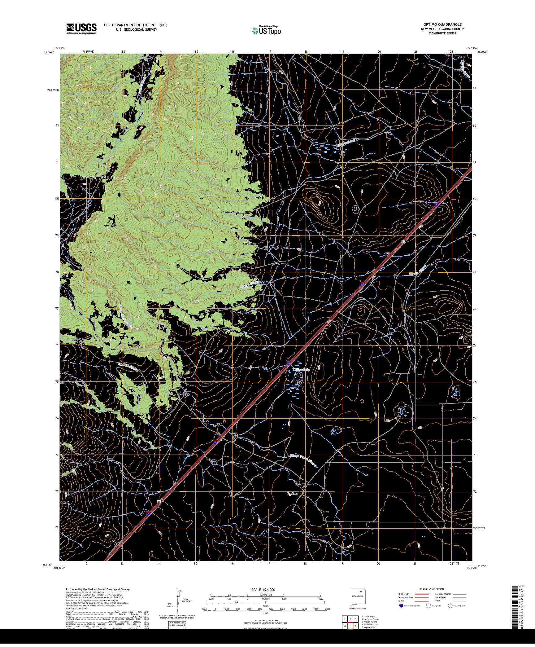 US TOPO 7.5-MINUTE MAP FOR OPTIMO, NM