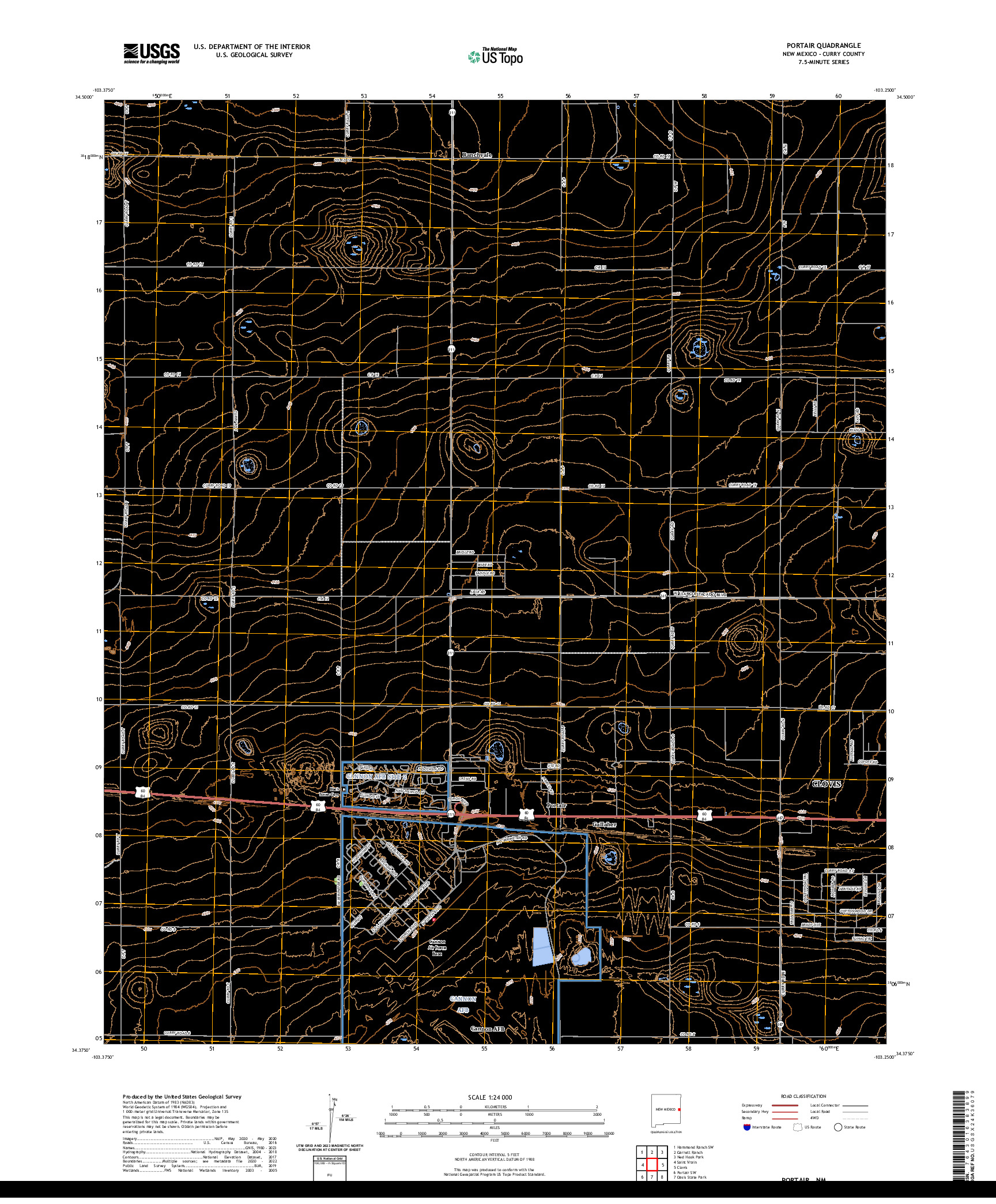 US TOPO 7.5-MINUTE MAP FOR PORTAIR, NM