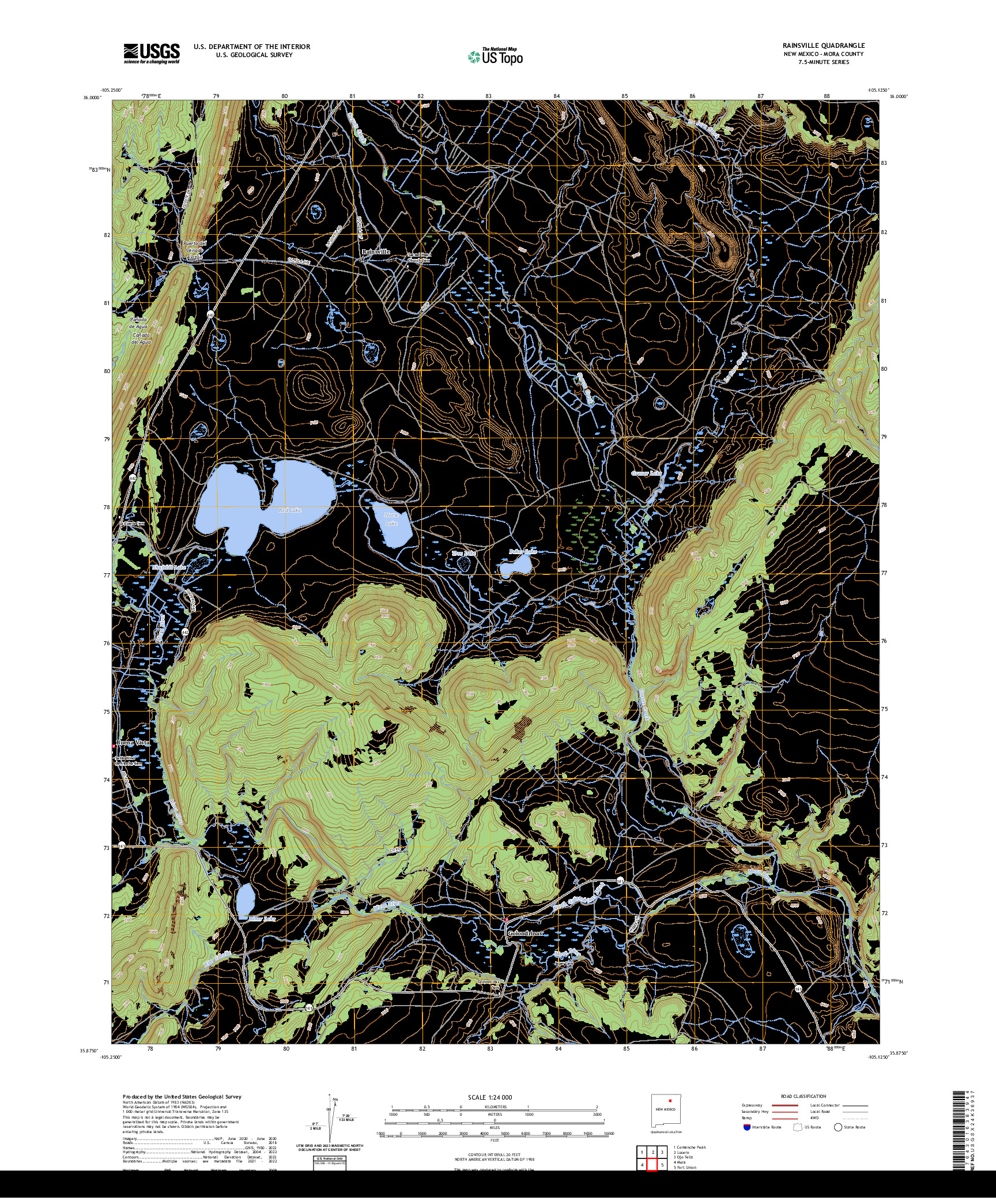 US TOPO 7.5-MINUTE MAP FOR RAINSVILLE, NM