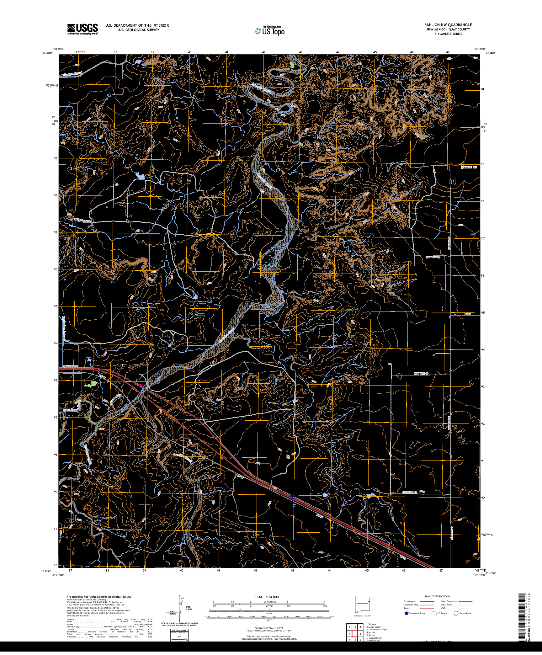 US TOPO 7.5-MINUTE MAP FOR SAN JON NW, NM