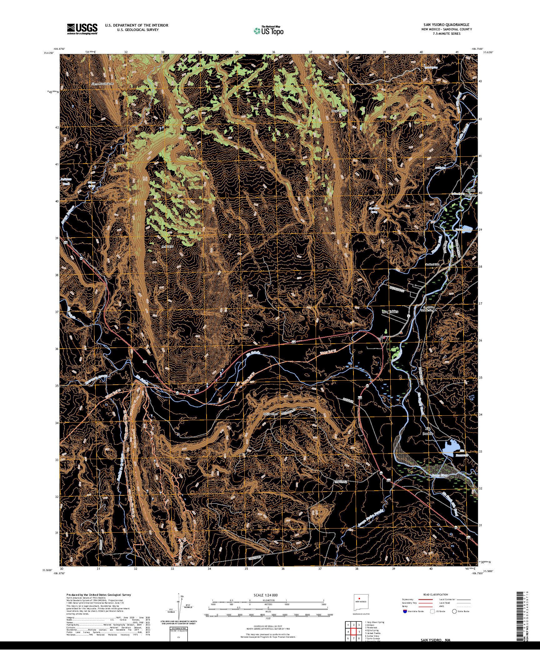 US TOPO 7.5-MINUTE MAP FOR SAN YSIDRO, NM