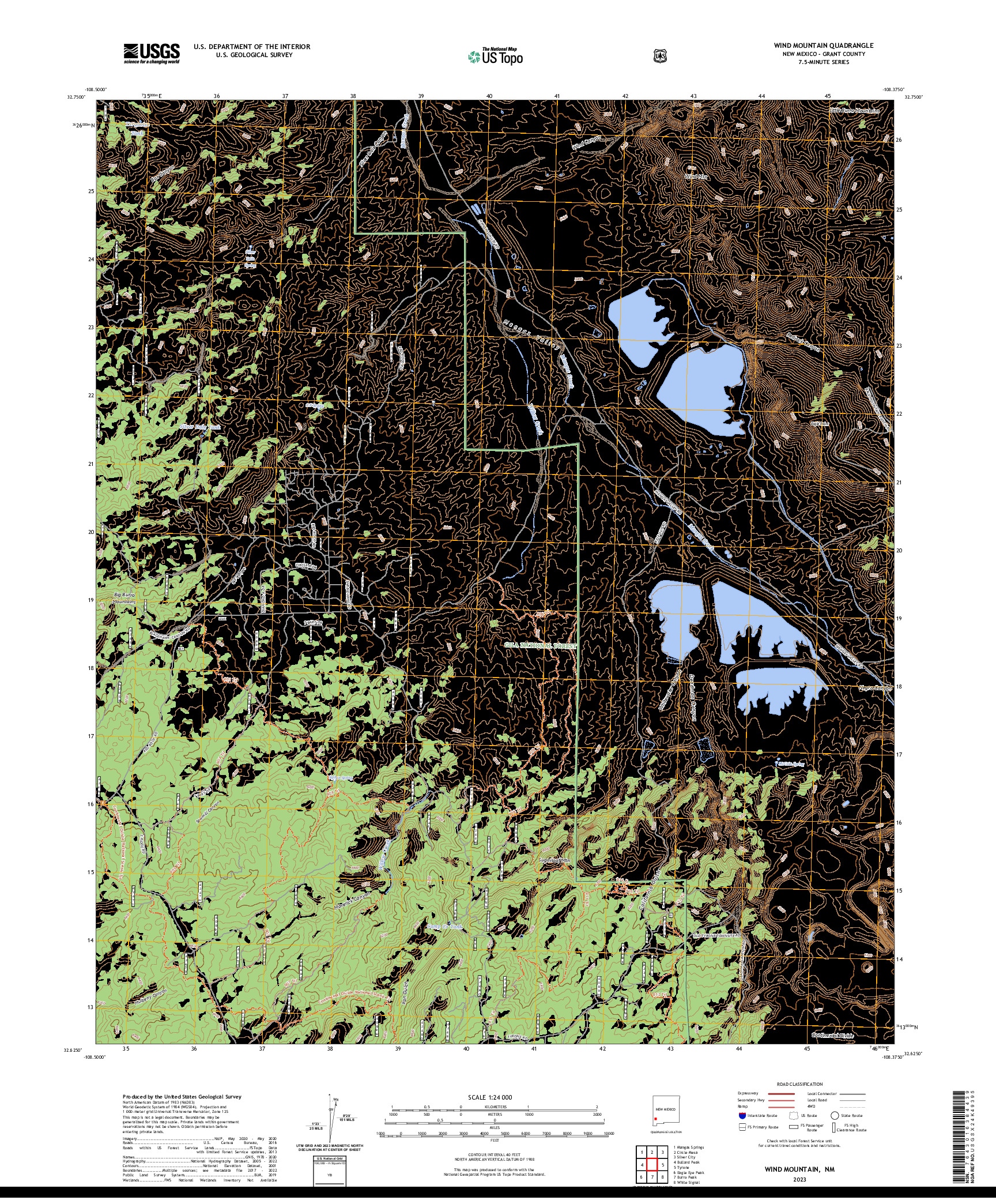US TOPO 7.5-MINUTE MAP FOR WIND MOUNTAIN, NM