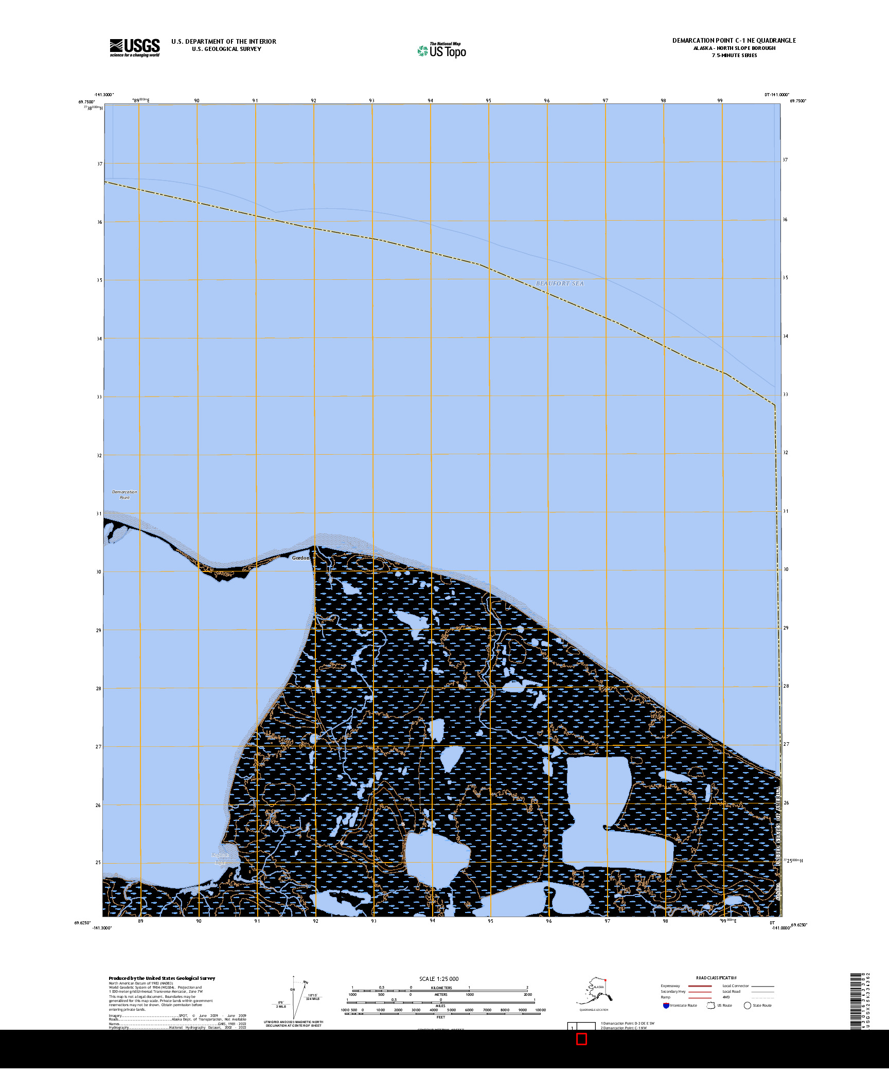 US TOPO 7.5-MINUTE MAP FOR DEMARCATION POINT C-1 NE, AK,YT