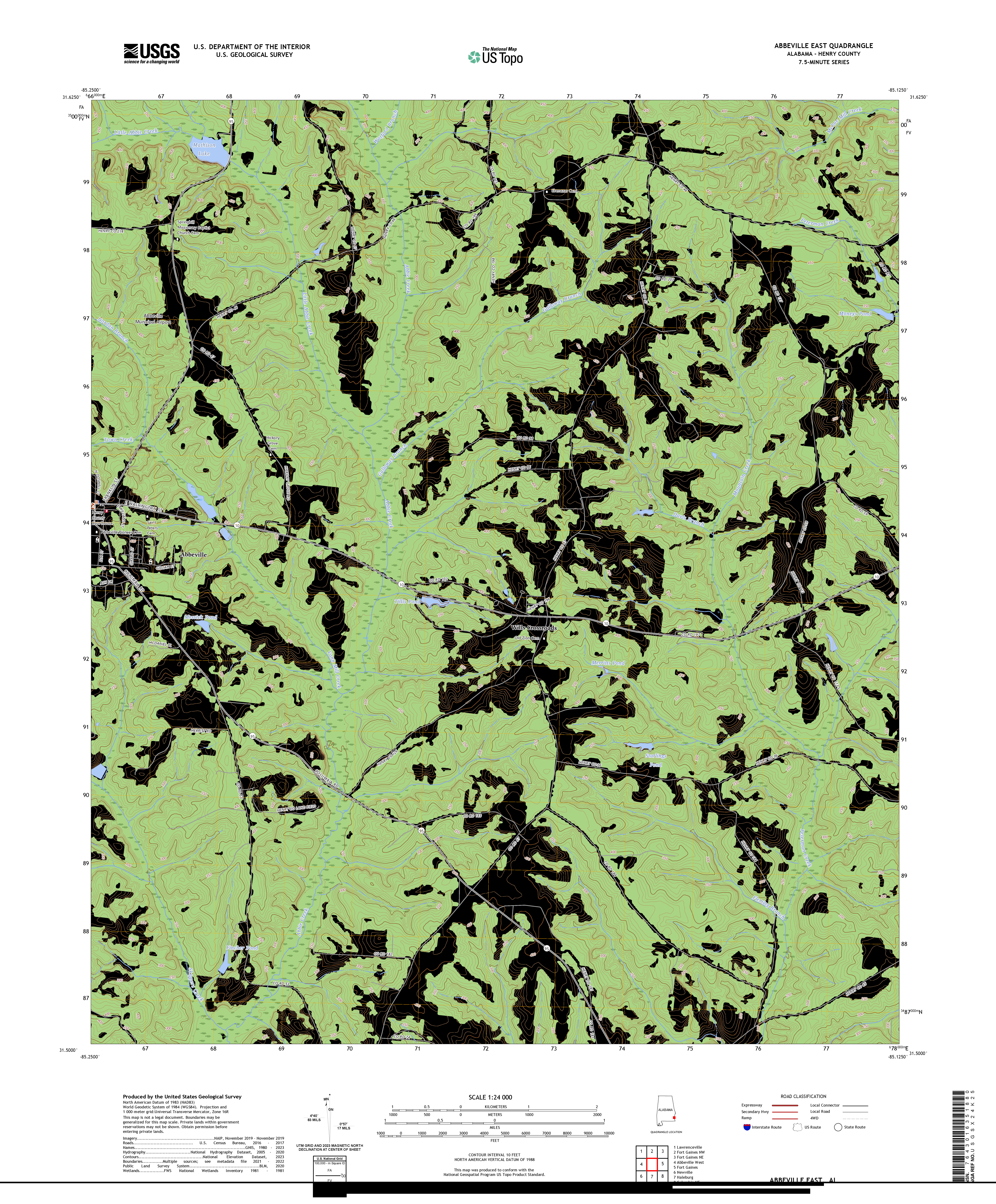 US TOPO 7.5-MINUTE MAP FOR ABBEVILLE EAST, AL