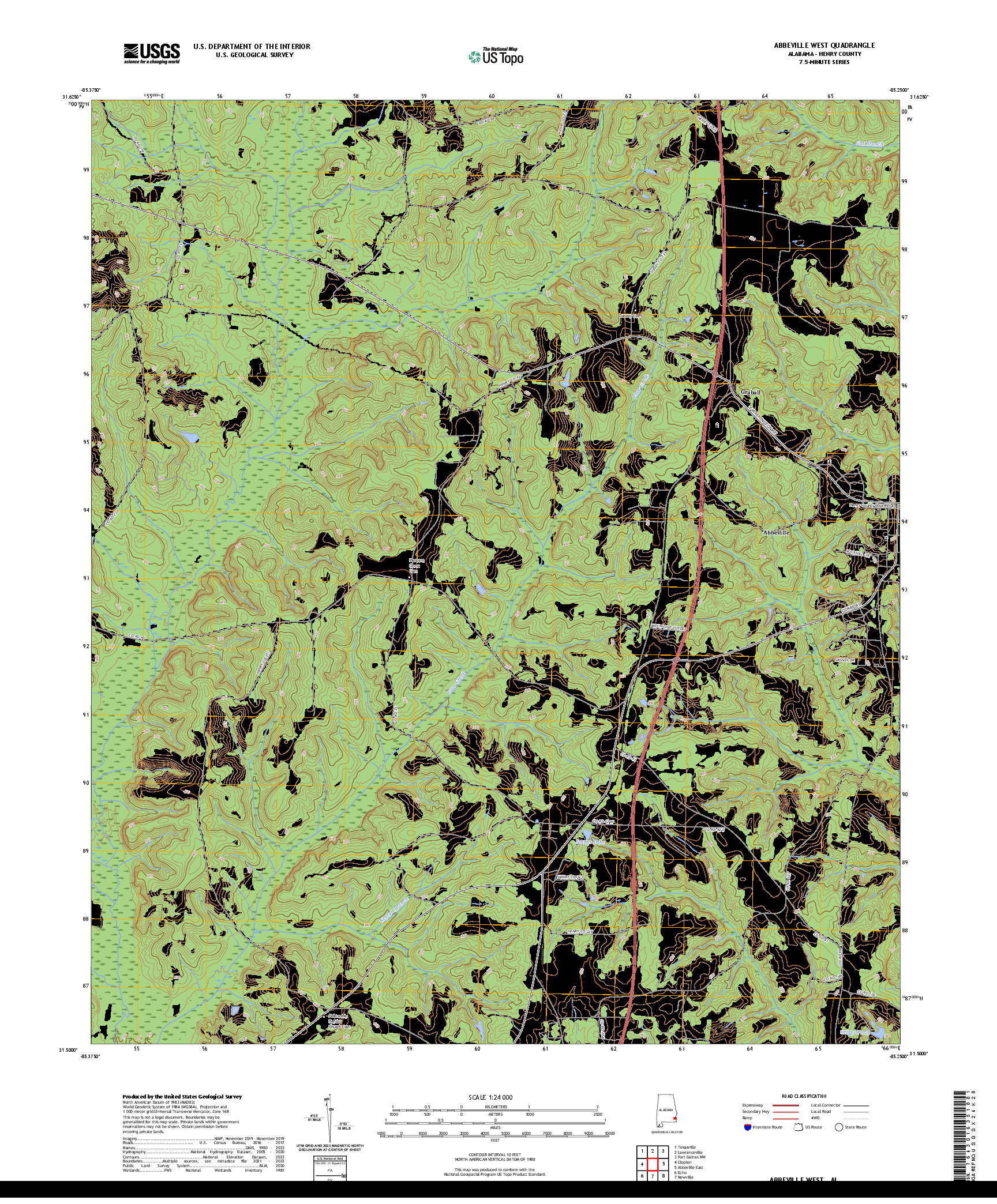 US TOPO 7.5-MINUTE MAP FOR ABBEVILLE WEST, AL