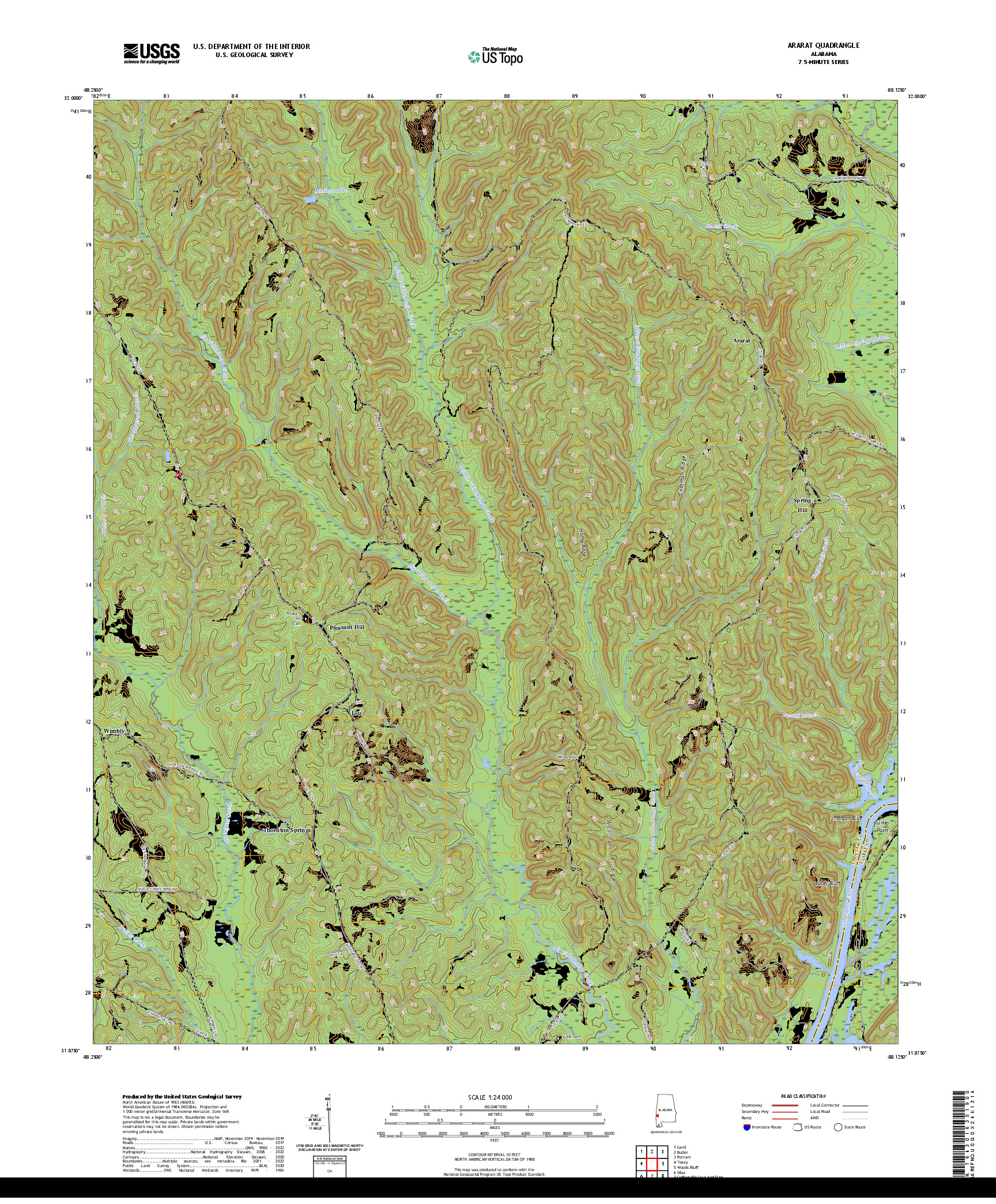 US TOPO 7.5-MINUTE MAP FOR ARARAT, AL