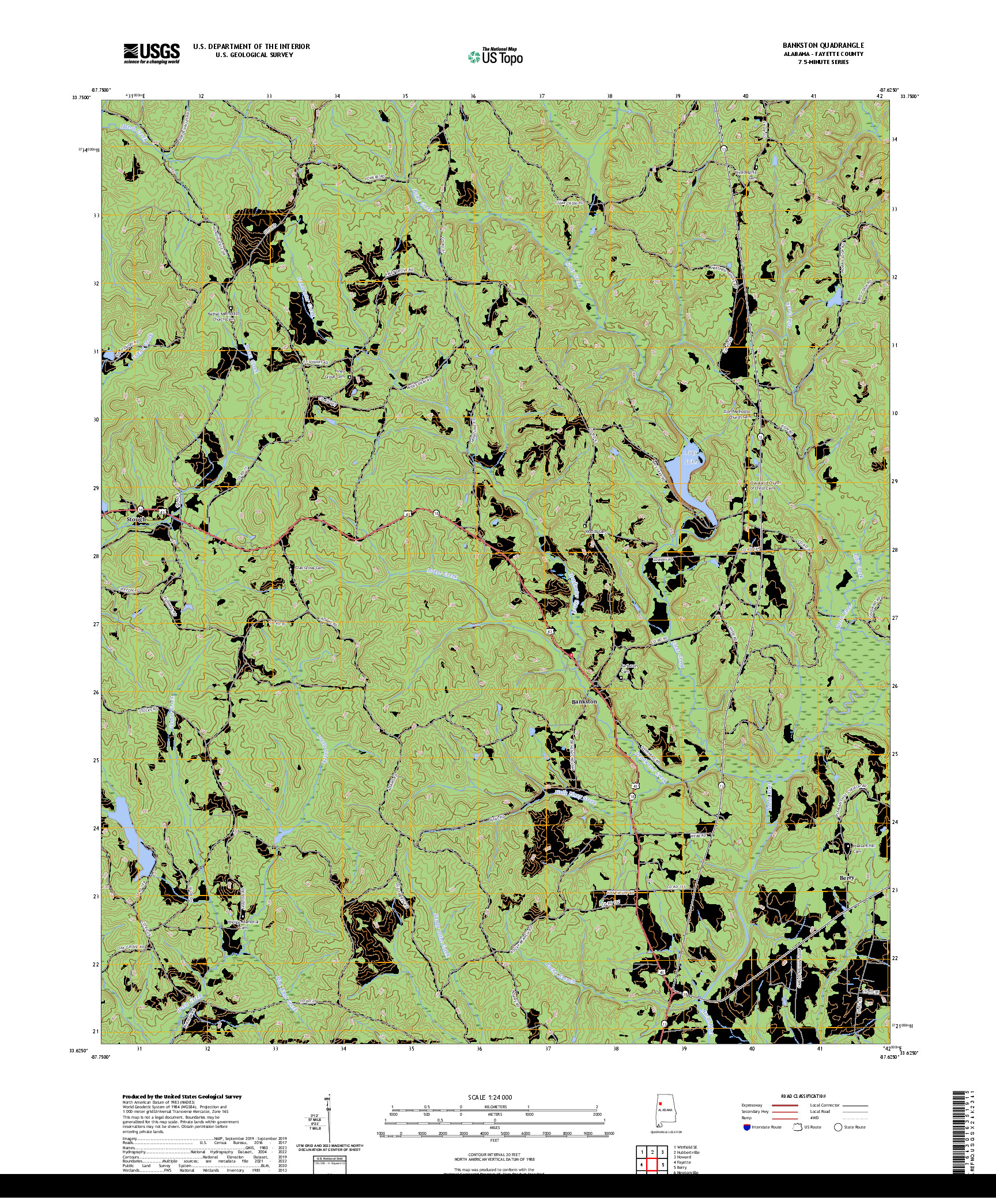 US TOPO 7.5-MINUTE MAP FOR BANKSTON, AL