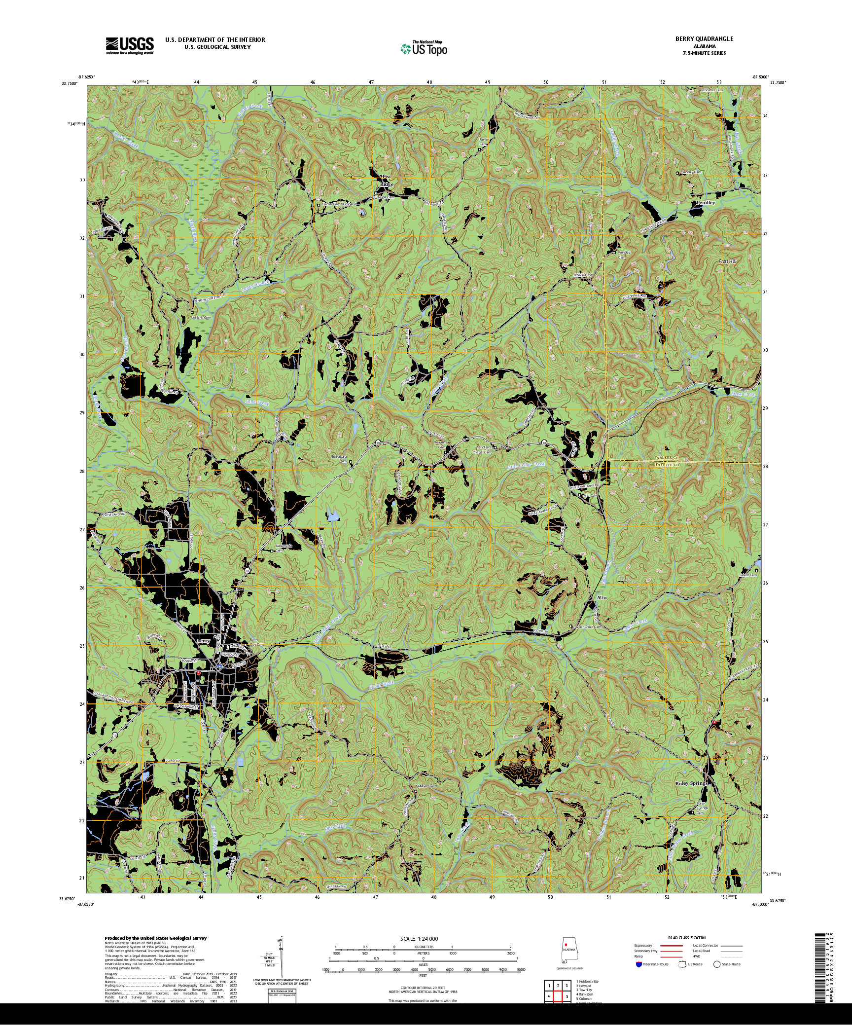 US TOPO 7.5-MINUTE MAP FOR BERRY, AL