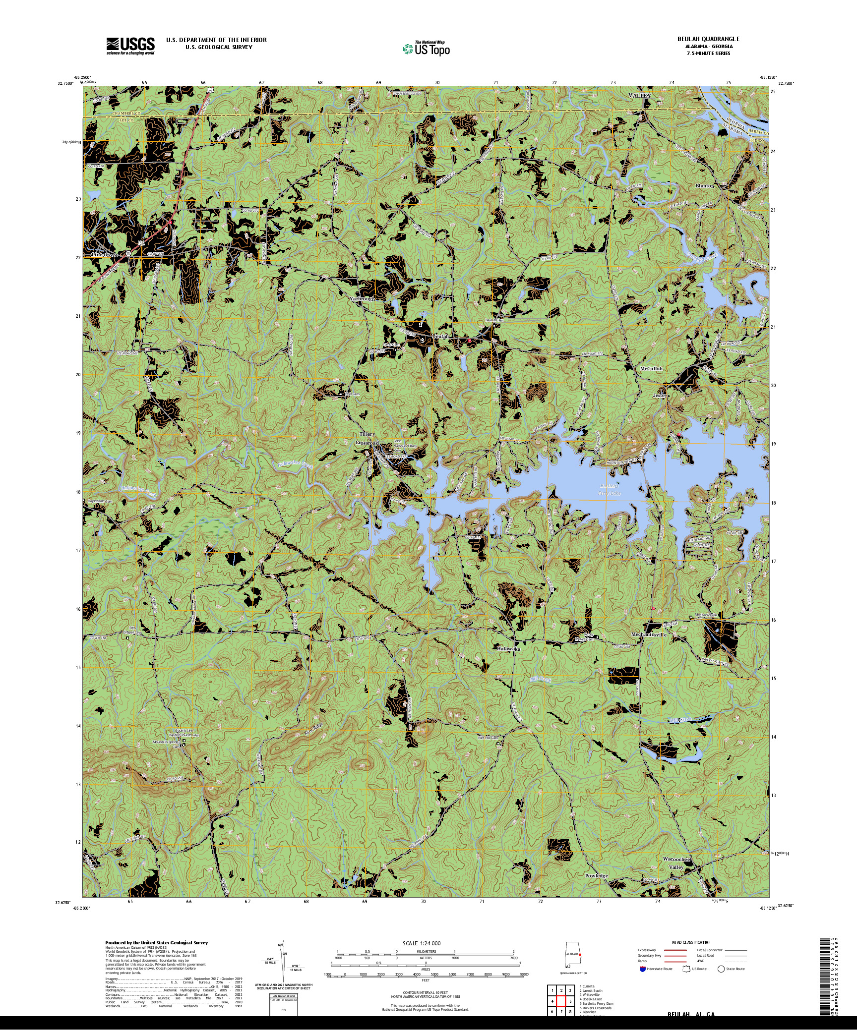 US TOPO 7.5-MINUTE MAP FOR BEULAH, AL,GA