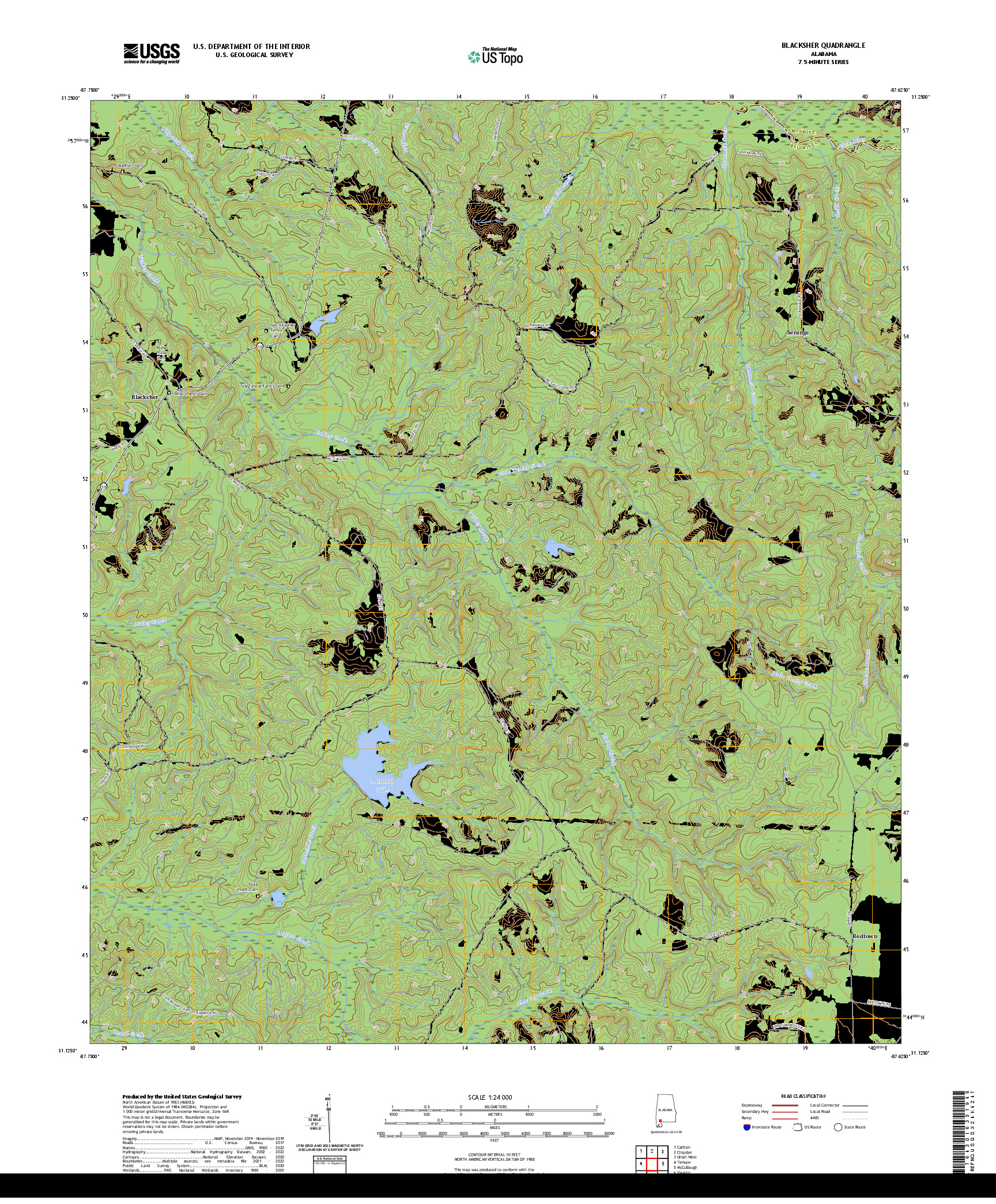 US TOPO 7.5-MINUTE MAP FOR BLACKSHER, AL