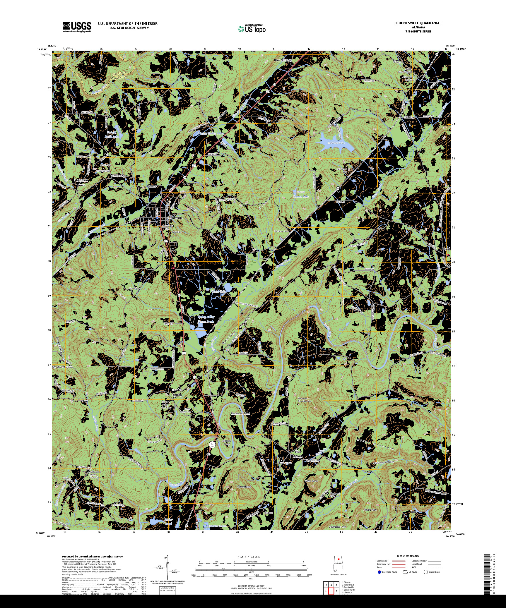 US TOPO 7.5-MINUTE MAP FOR BLOUNTSVILLE, AL