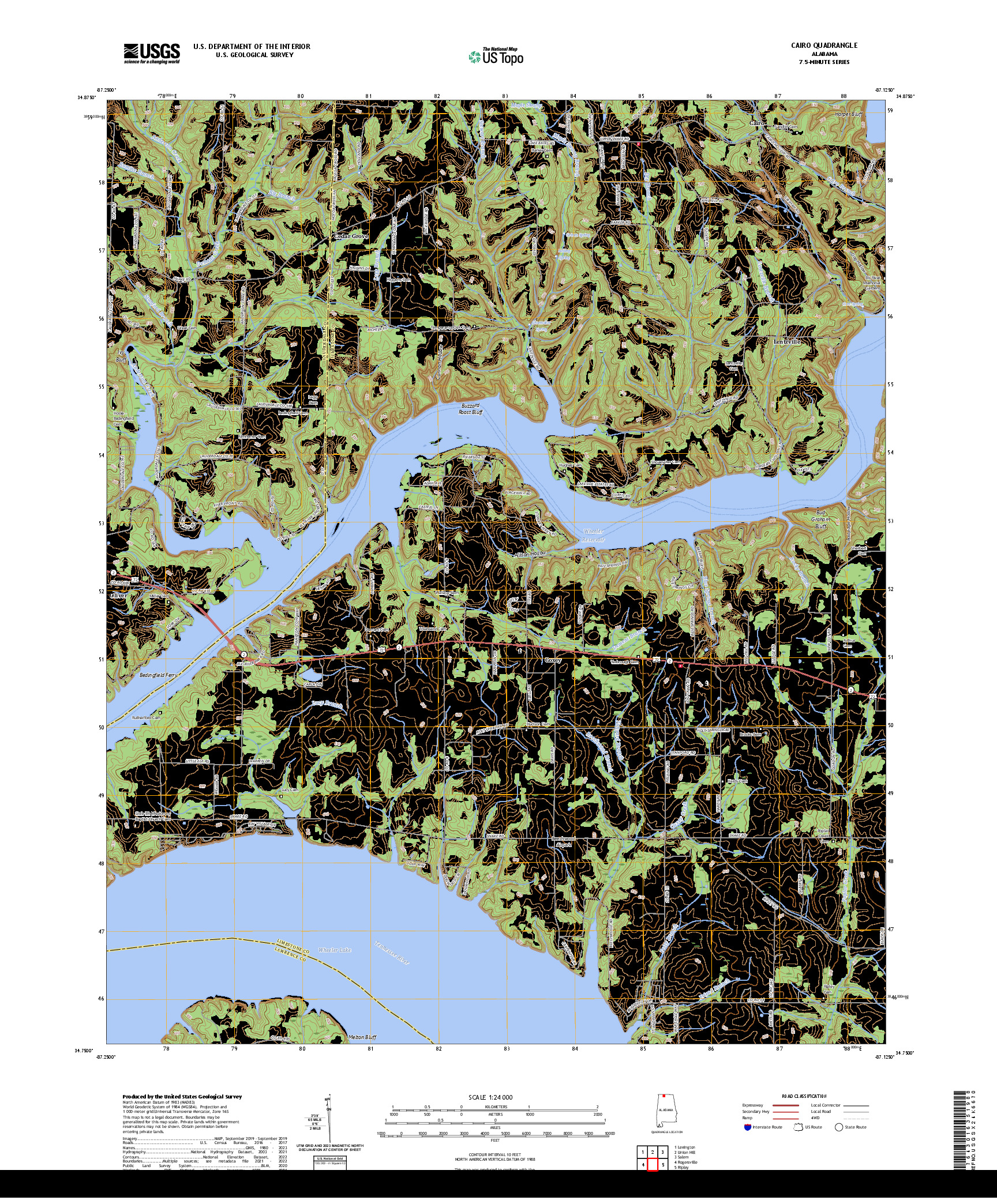 US TOPO 7.5-MINUTE MAP FOR CAIRO, AL